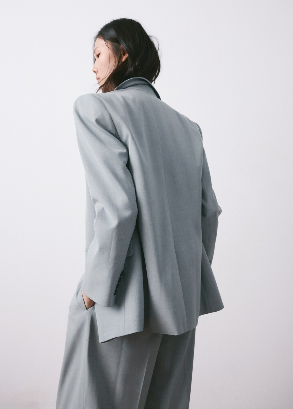 Mango Straight suit jacket with lapel pockets
