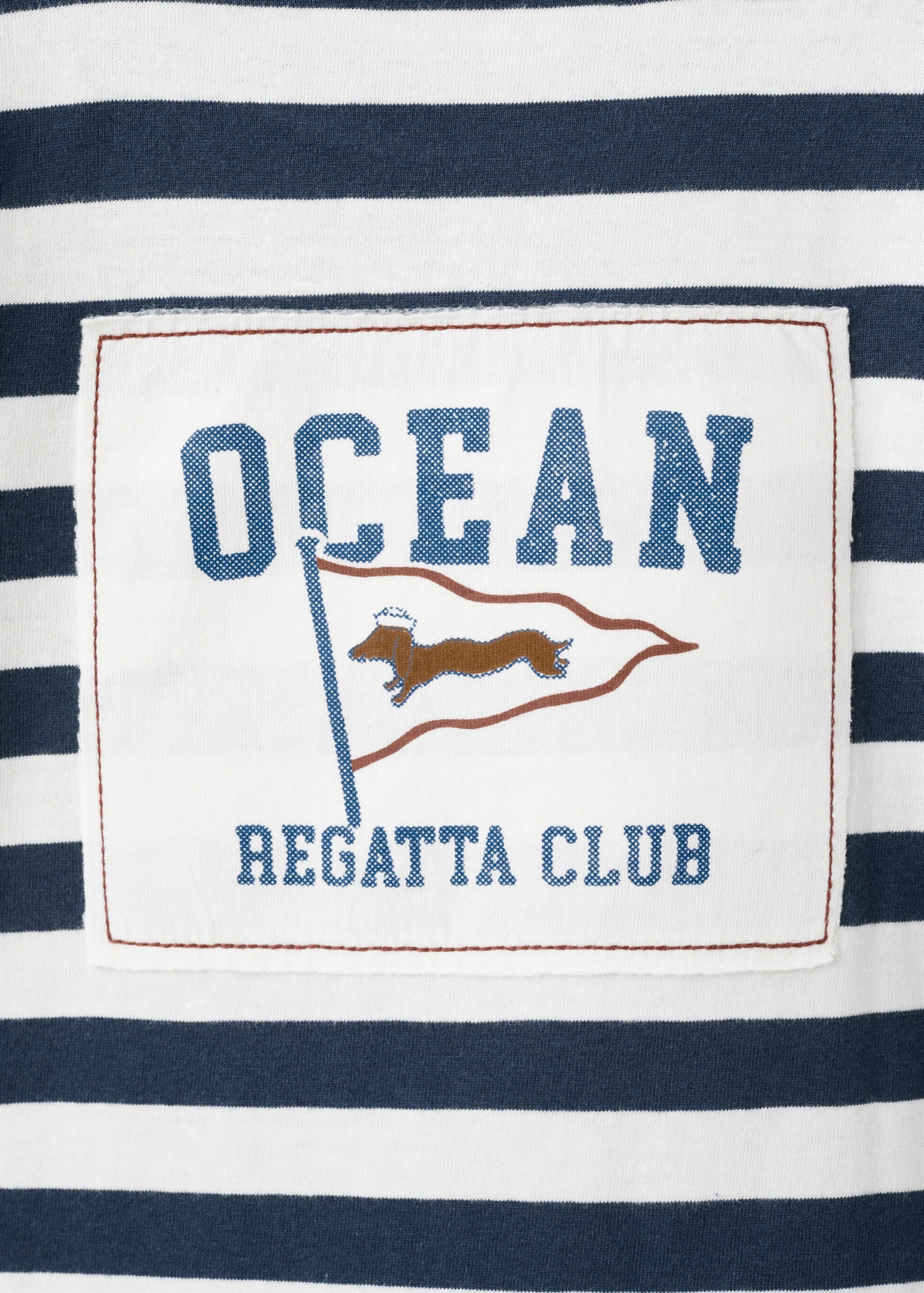 T-shirt rayures brodé - Détail de l'article 0, Bleu marine. Ref: 27045145-00.