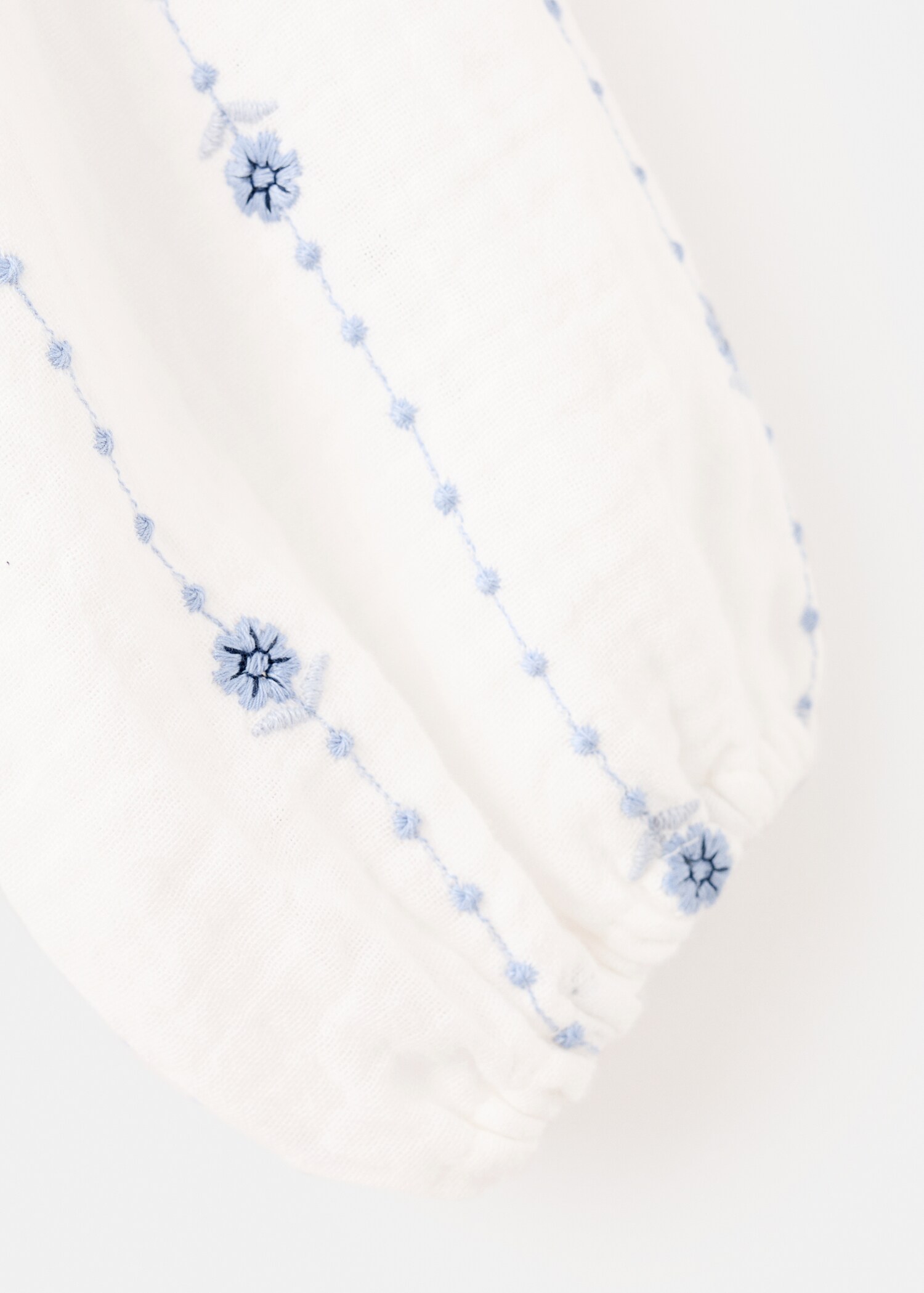 Flower-embroidered cotton blouse - Details of the article 0