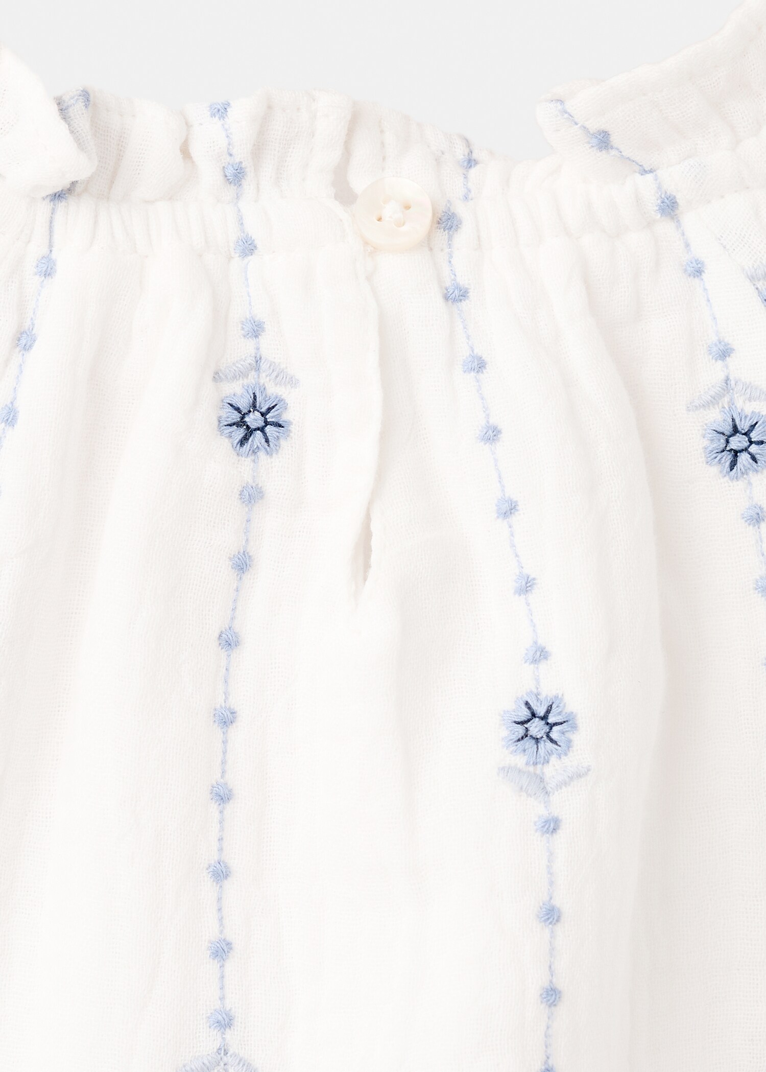 Flower-embroidered cotton blouse - Details of the article 8