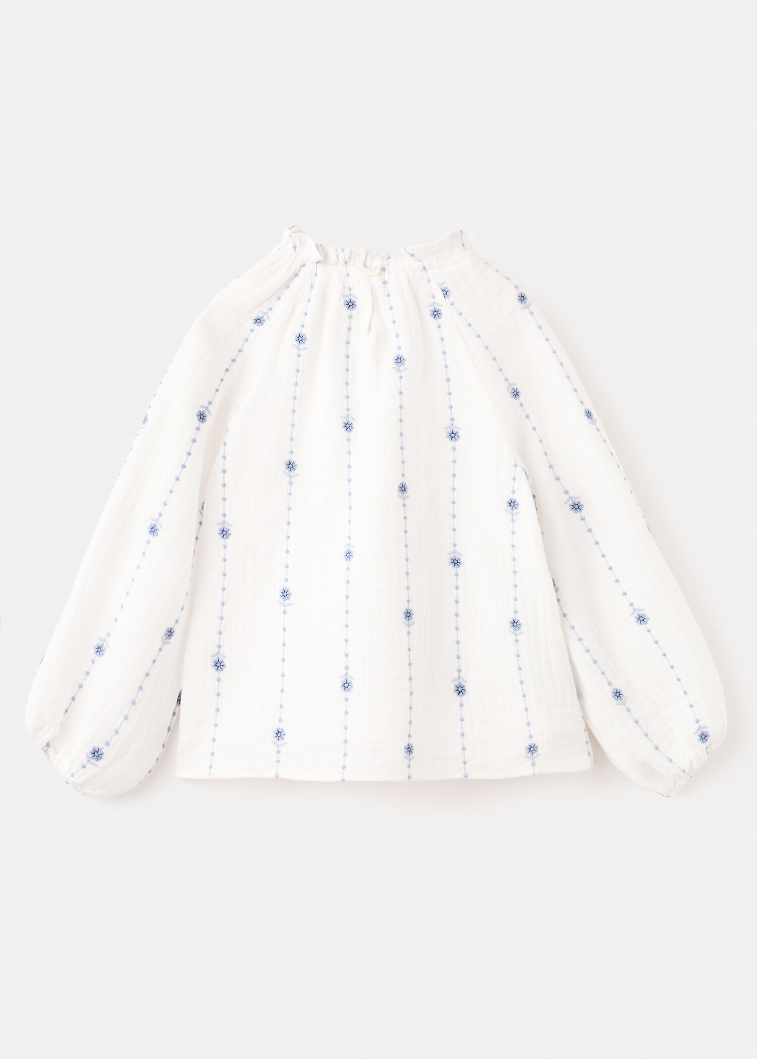 Flower-embroidered cotton blouse - Reverse of the article