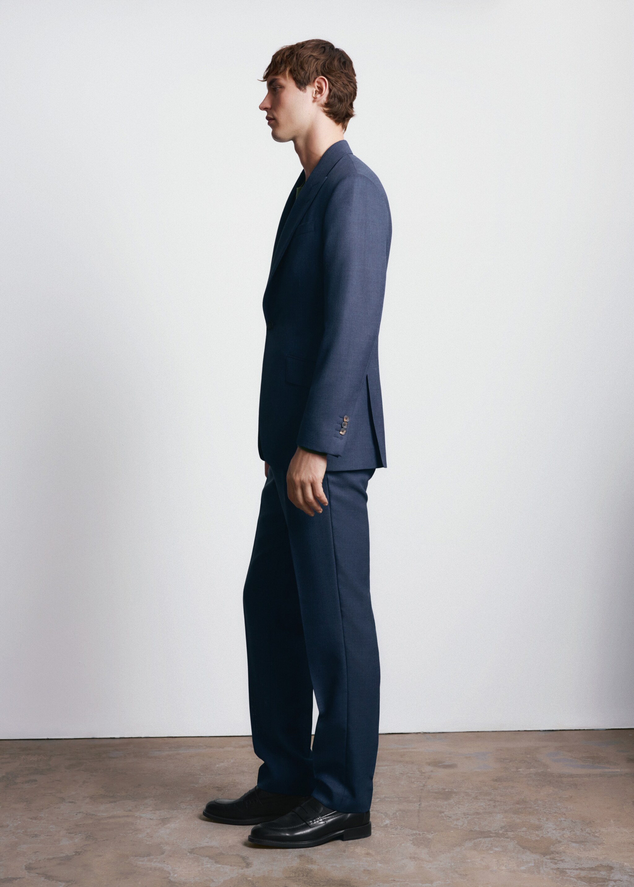 Slim fit trousers 100% wool Vitale Barberis Canonico® - Details of the article 2, Blue. Ref: 27045150-00.