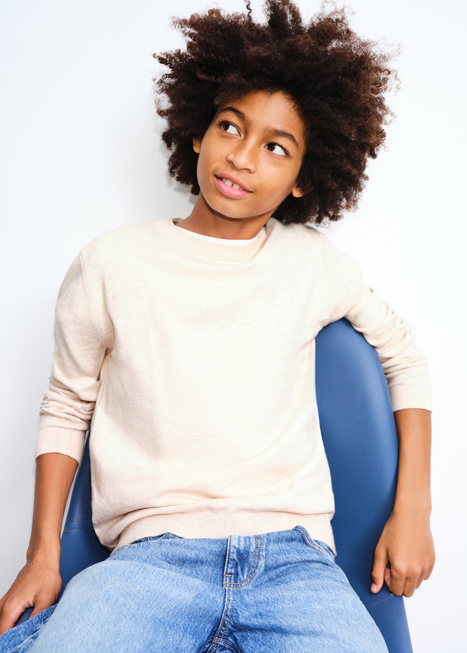 Knitted cotton sweater - Medium plane