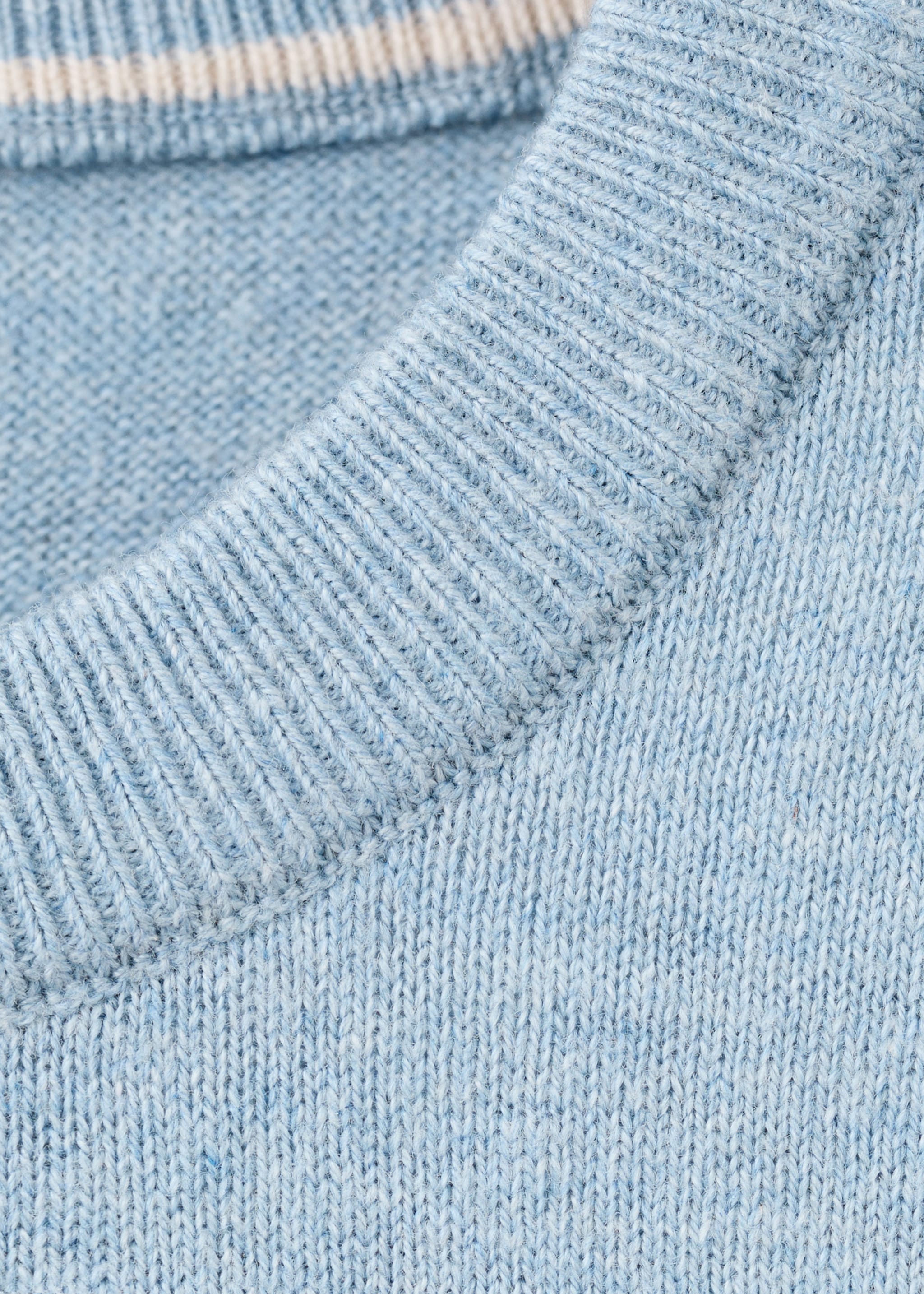 Knitted cotton sweater - Details of the article 8, Blue. Ref: 27045151-00.
