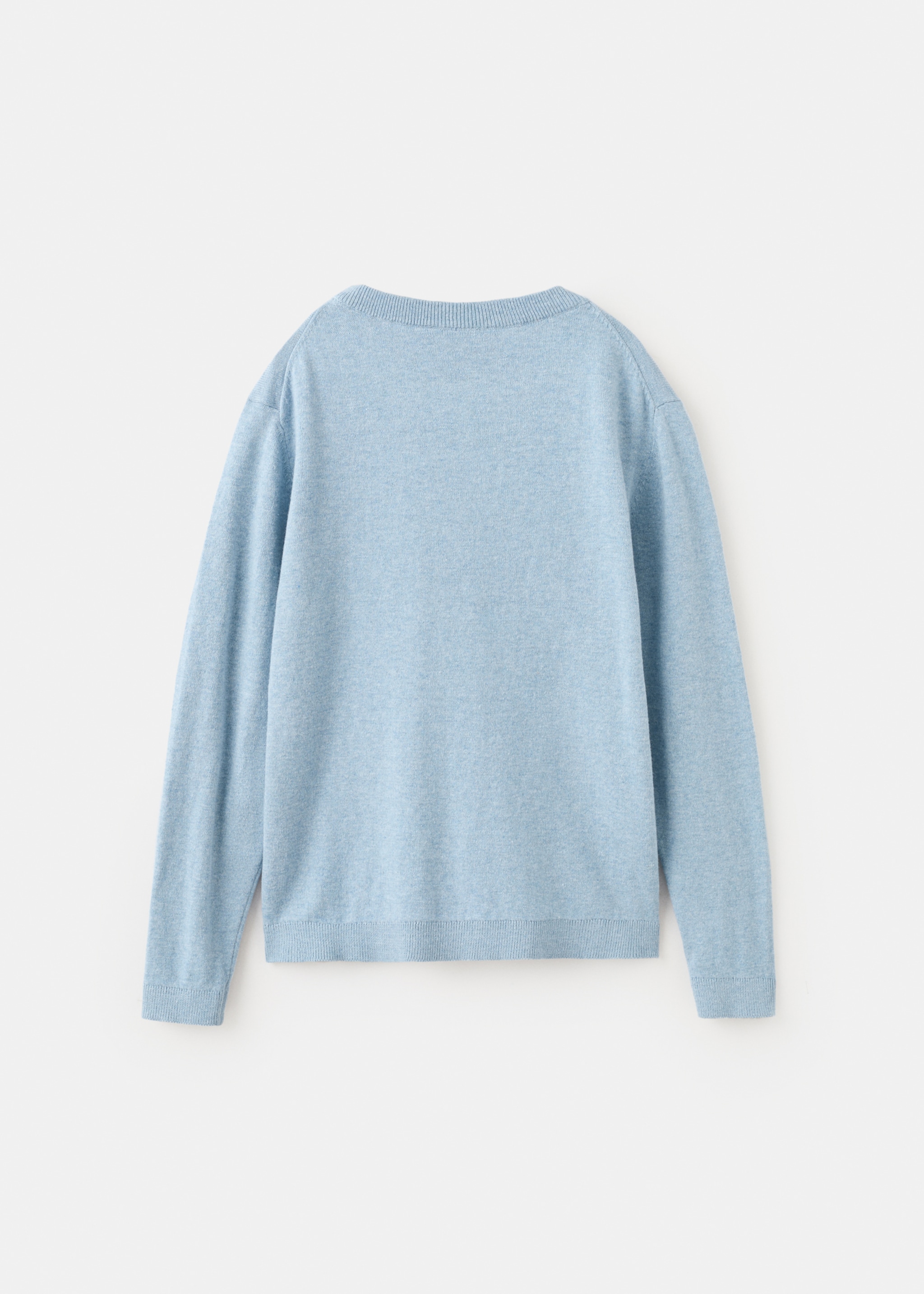 Knitted cotton sweater - Reverse of the article, Blue. Ref: 27045151-00.