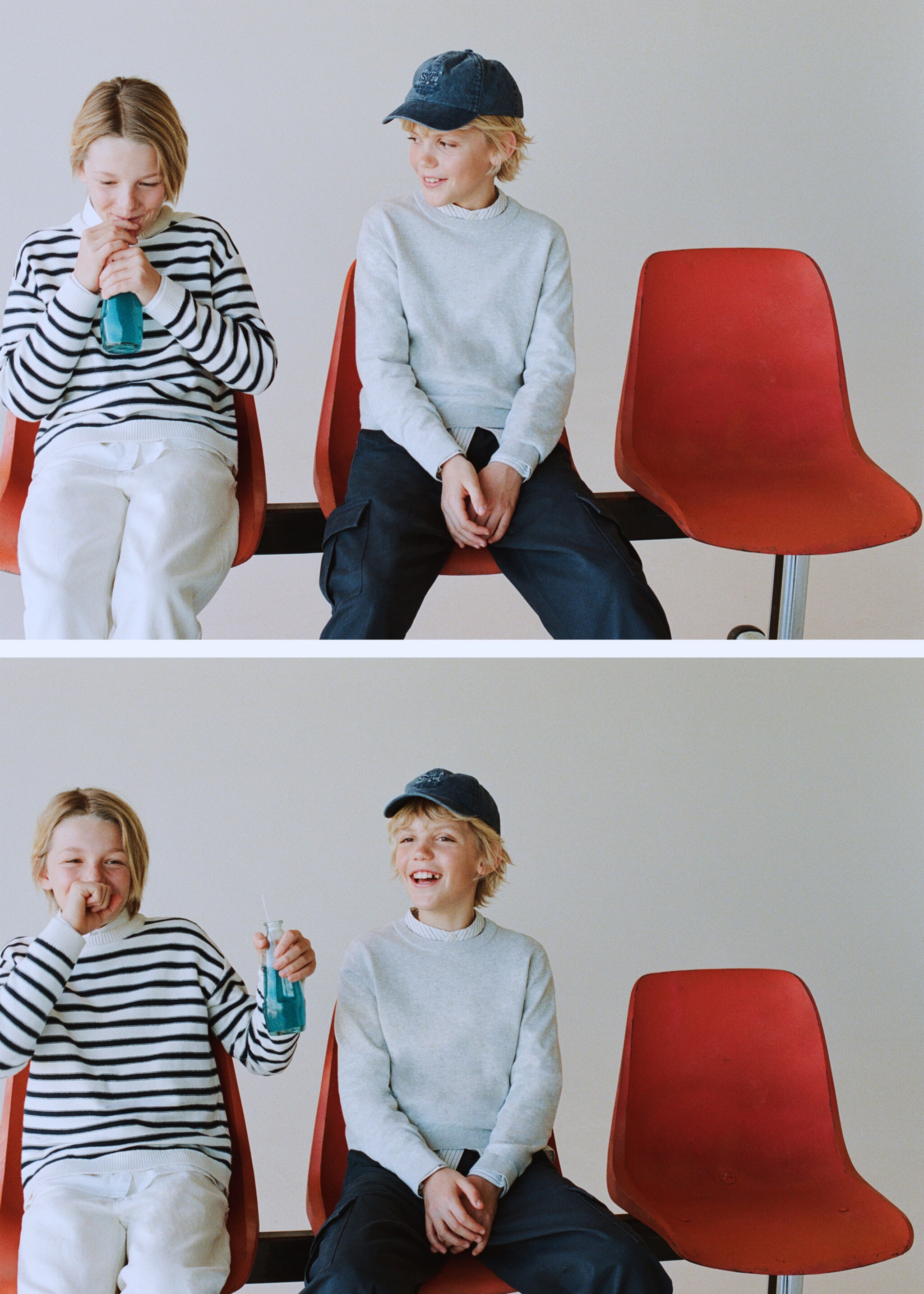 Knitted cotton sweater - Details of the article 5, Light Heather Grey. Ref: 27045151-00.