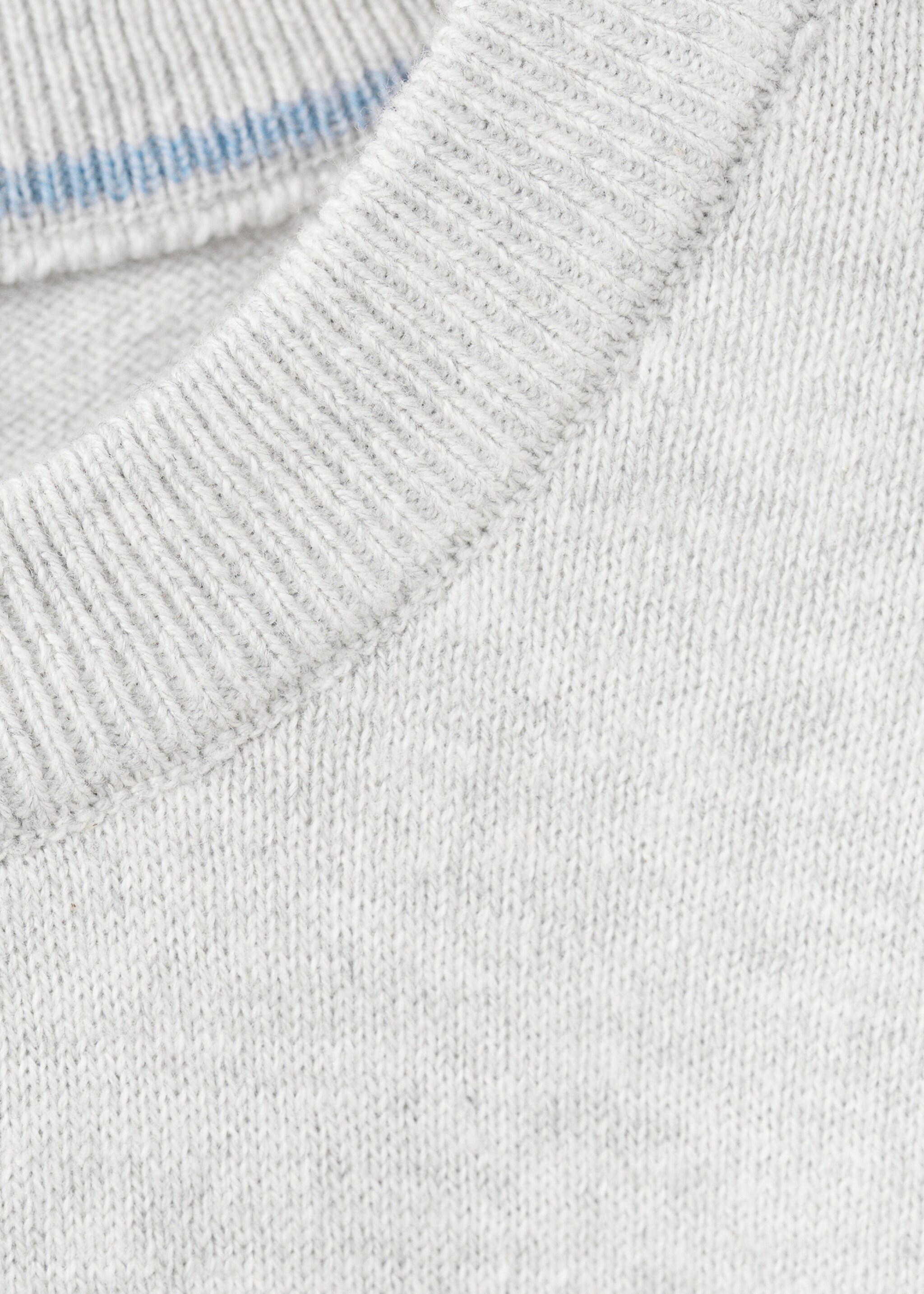 Knitted cotton sweater - Details of the article 8, Light Heather Grey. Ref: 27045151-00.