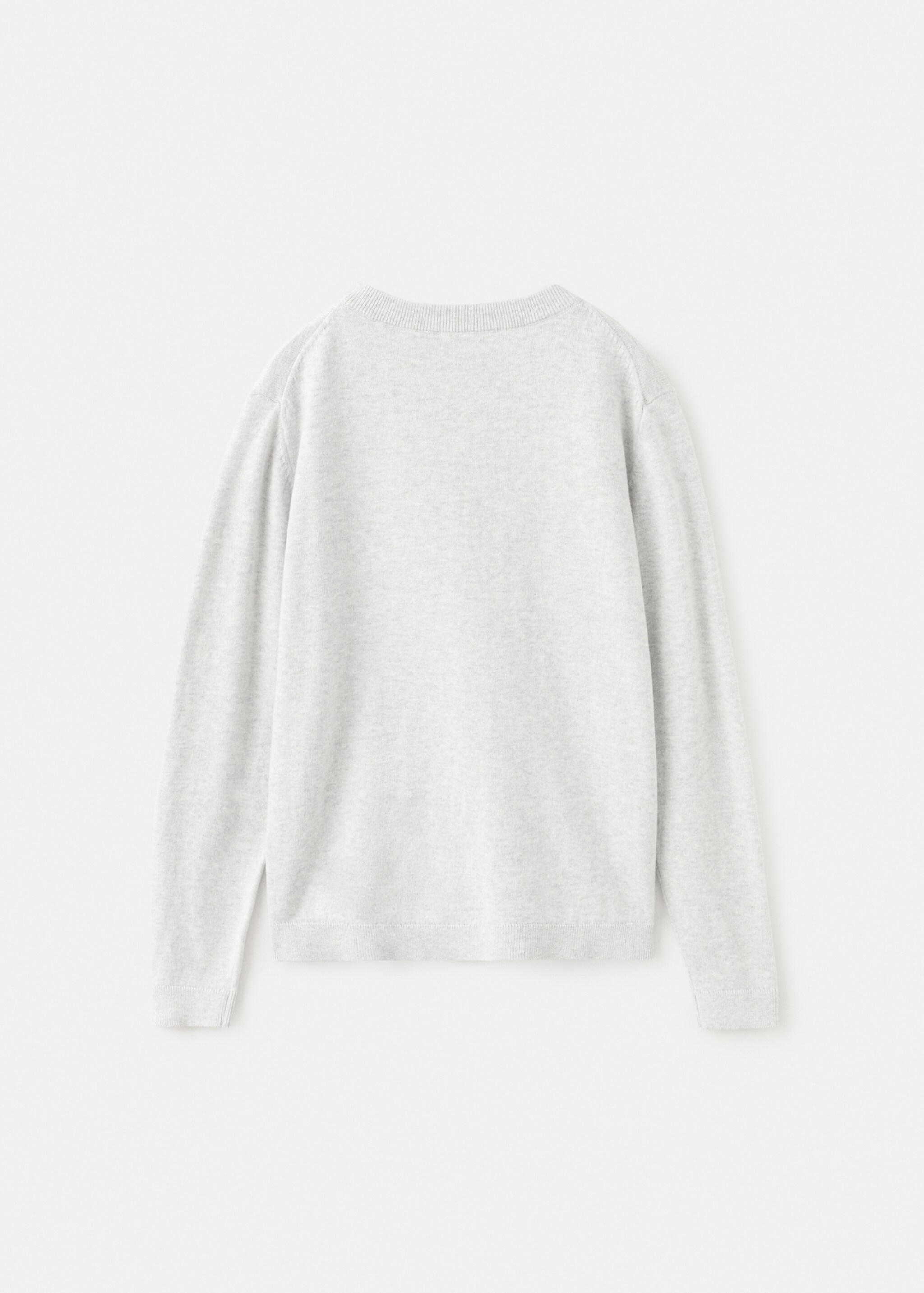 Knitted cotton sweater - Reverse of the article, Light Heather Grey. Ref: 27045151-00.