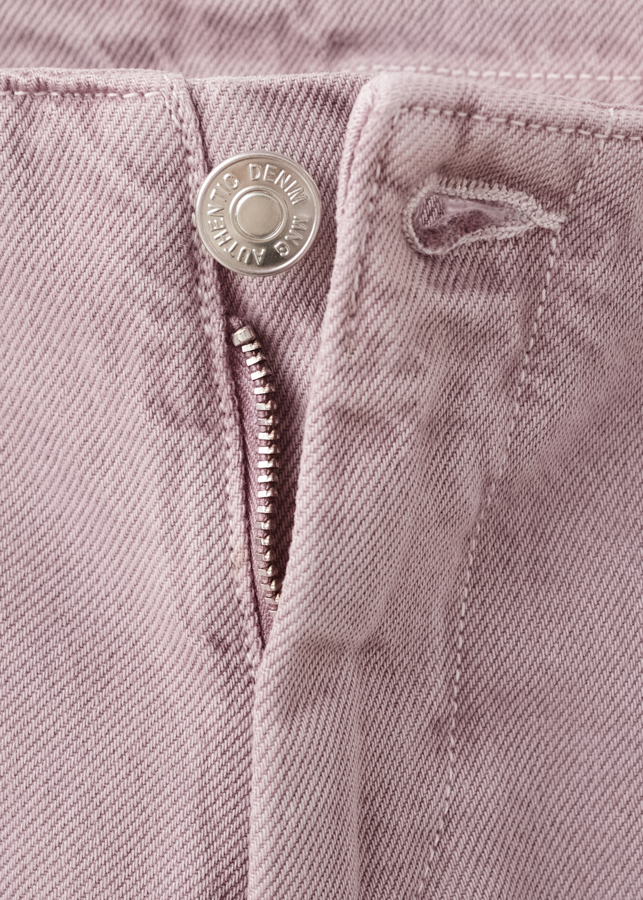 Straight-leg jeans with bow detail - Details of the article 0, Purple. Ref: 27045158-00.