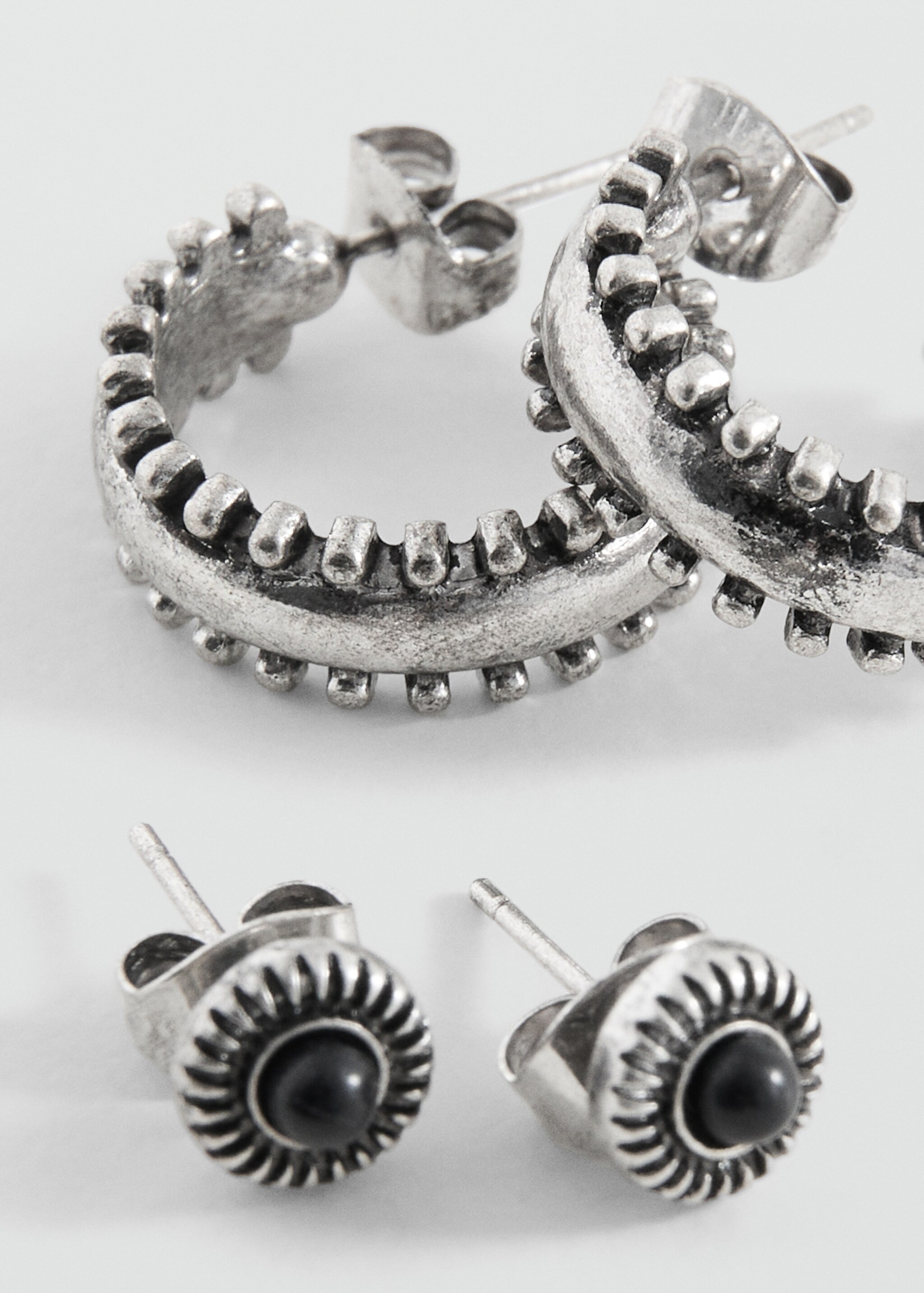 Pack pendientes combinados - Plano medio, Plata. Ref: 27045161-00.