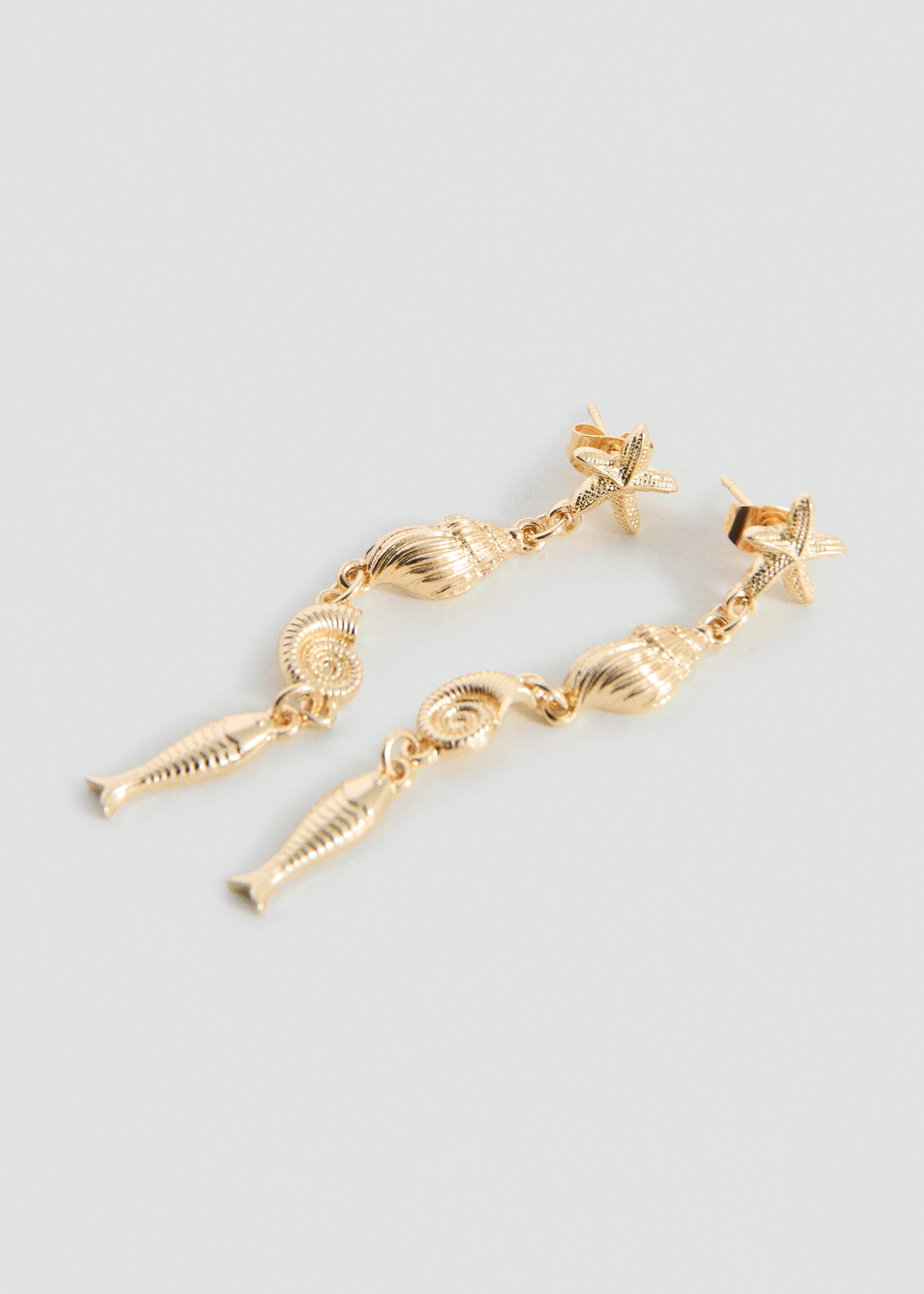 Long combined bead earrings - Medium plane, Gold. Ref: 27045163-00.
