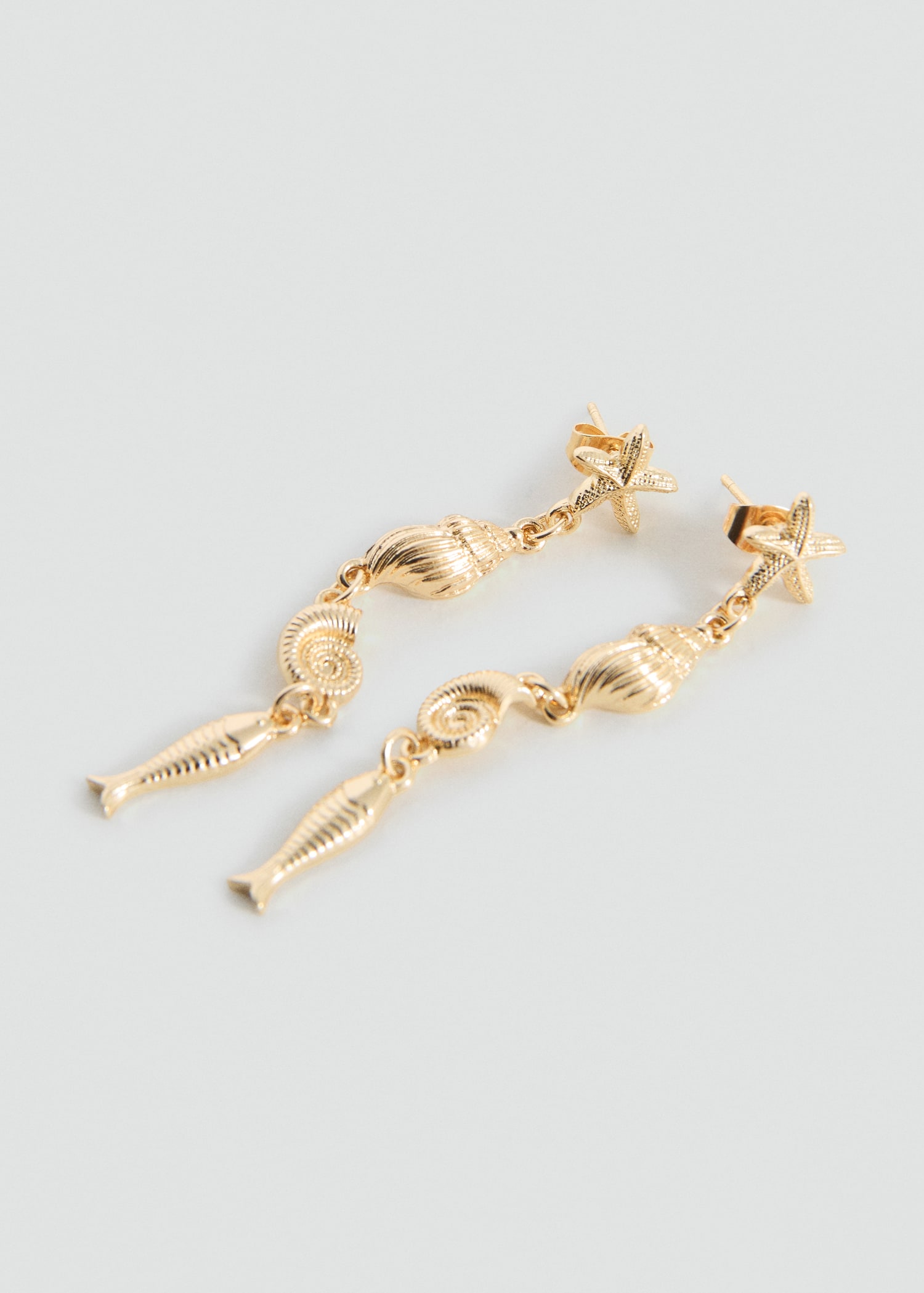 Long combined bead earrings - Medium plane