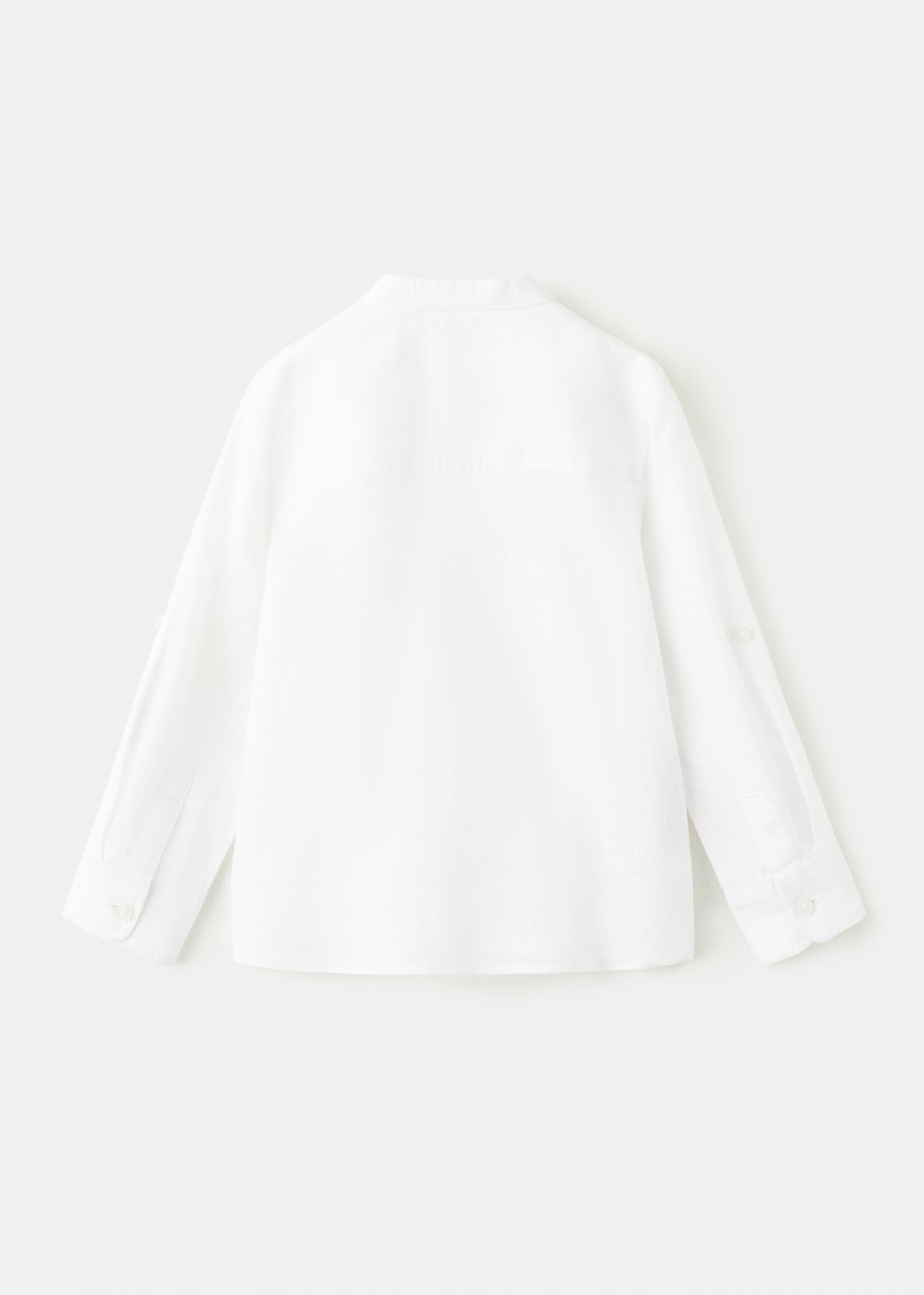 Linen-blend shirt - Reverse of the article, White. Ref: 27045809-00.