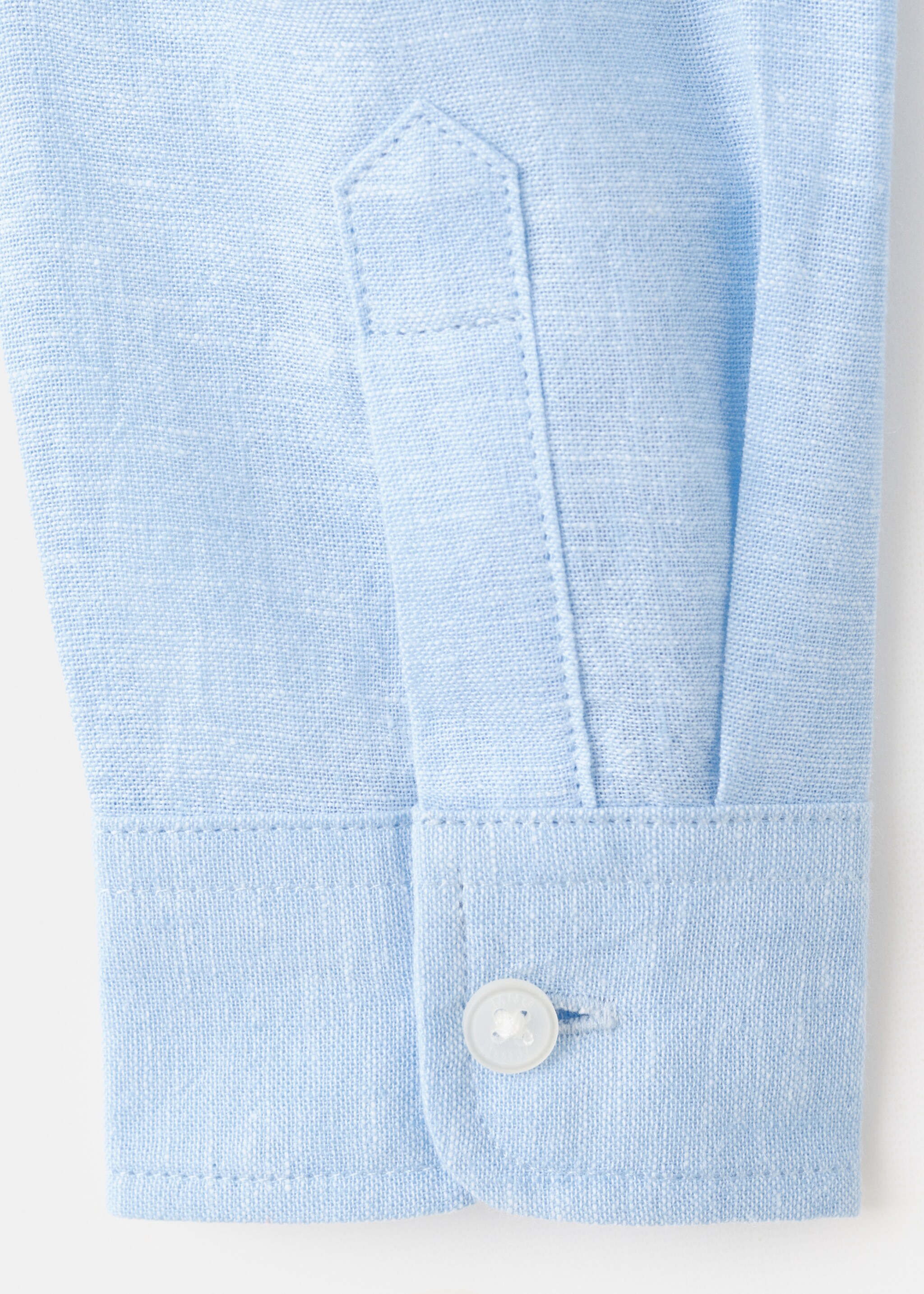 Linen-blend shirt - Details of the article 0, Sky Blue. Ref: 27045809-00.