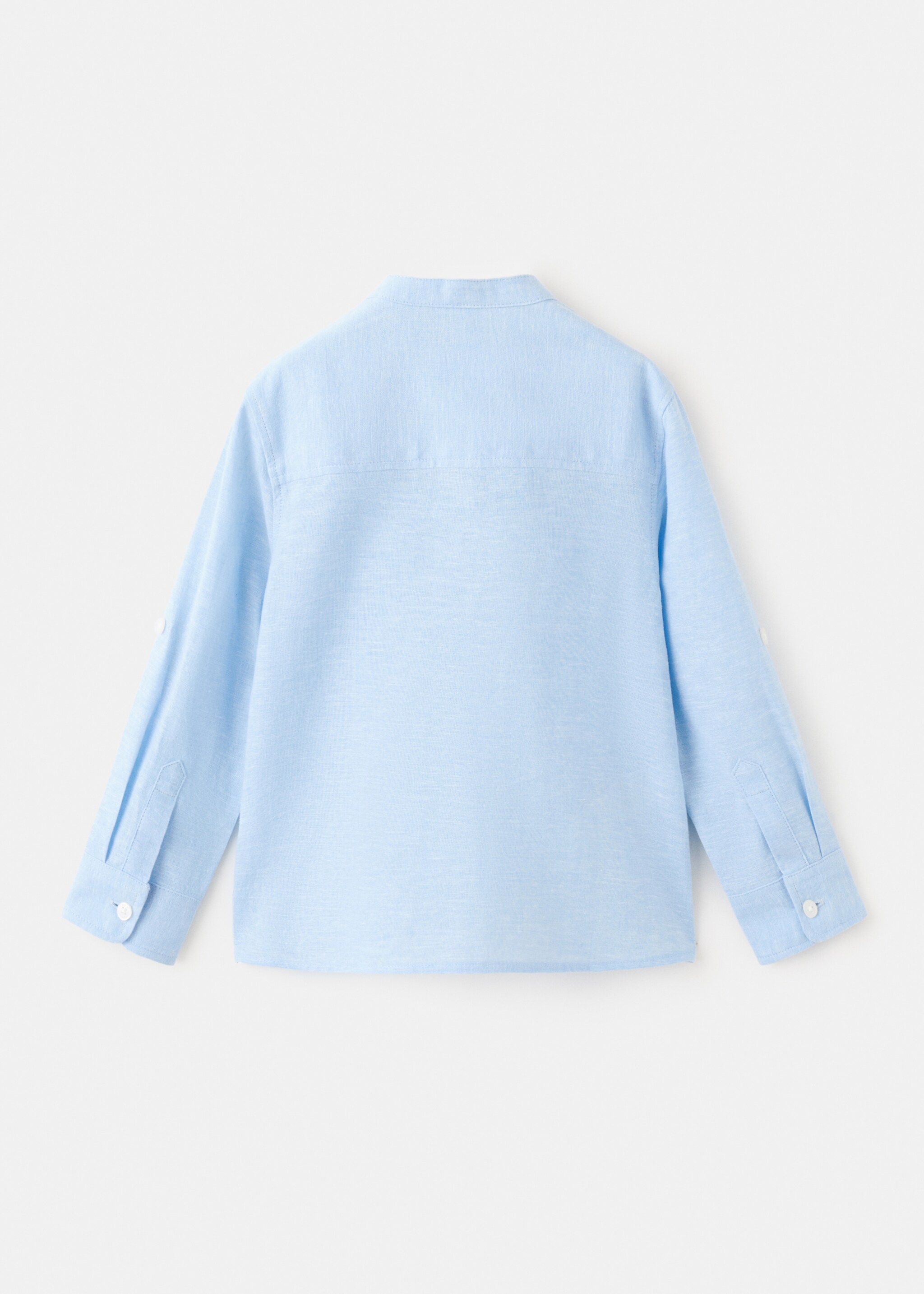 Linen-blend shirt - Reverse of the article, Sky Blue. Ref: 27045809-00.