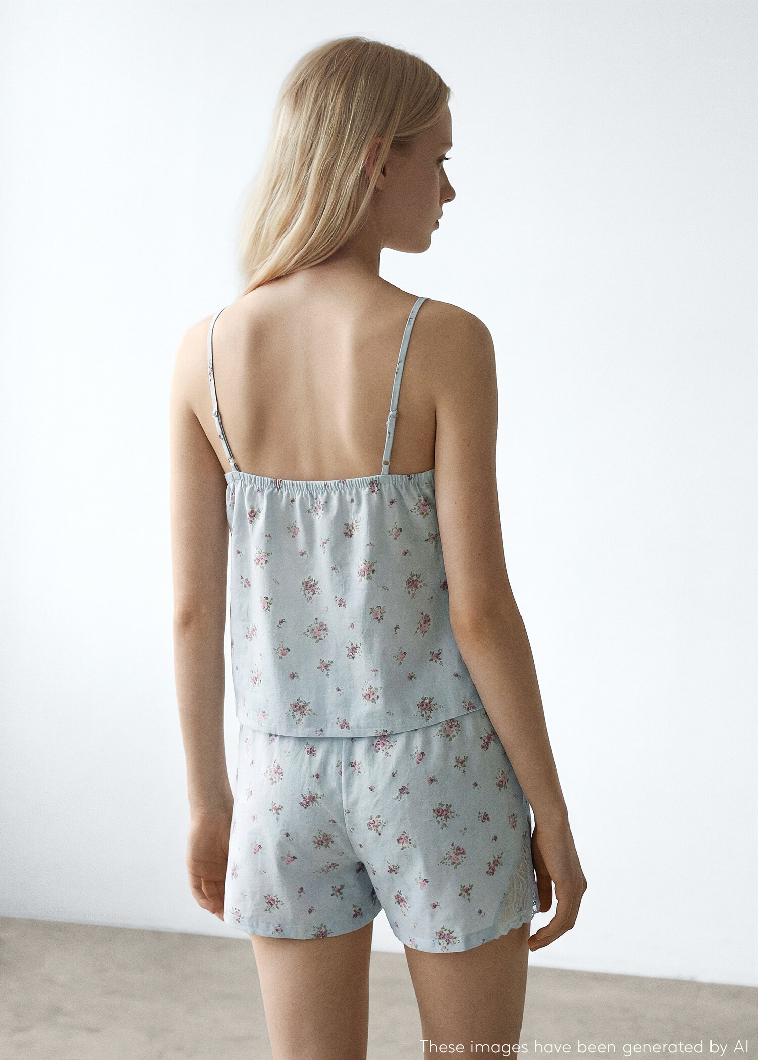 Floral cotton pyjamas - Reverse of the article