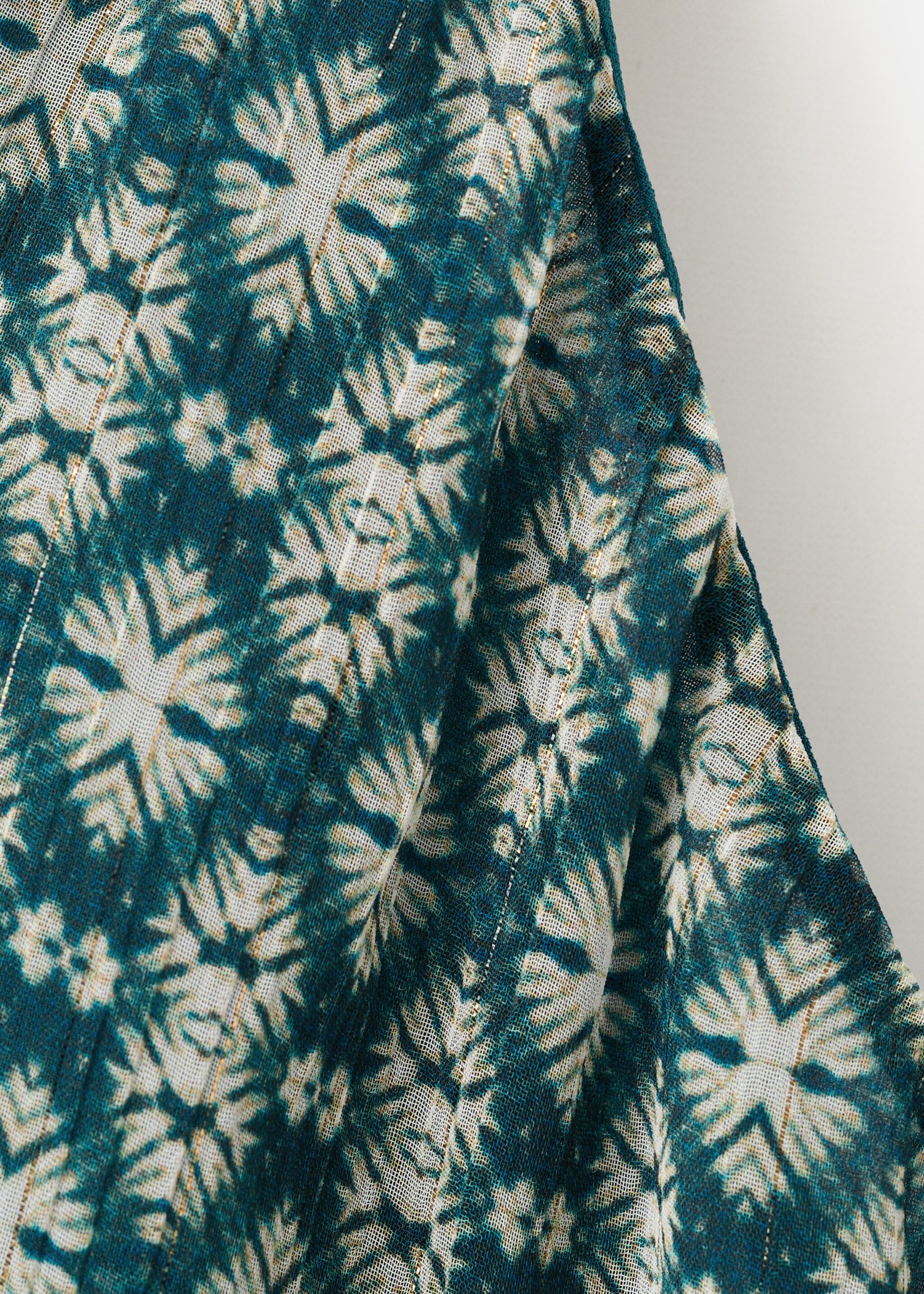 Blouse asymétrique col noué - Détail de l'article 8, Bleu pétrole. Ref: 27045812-00.