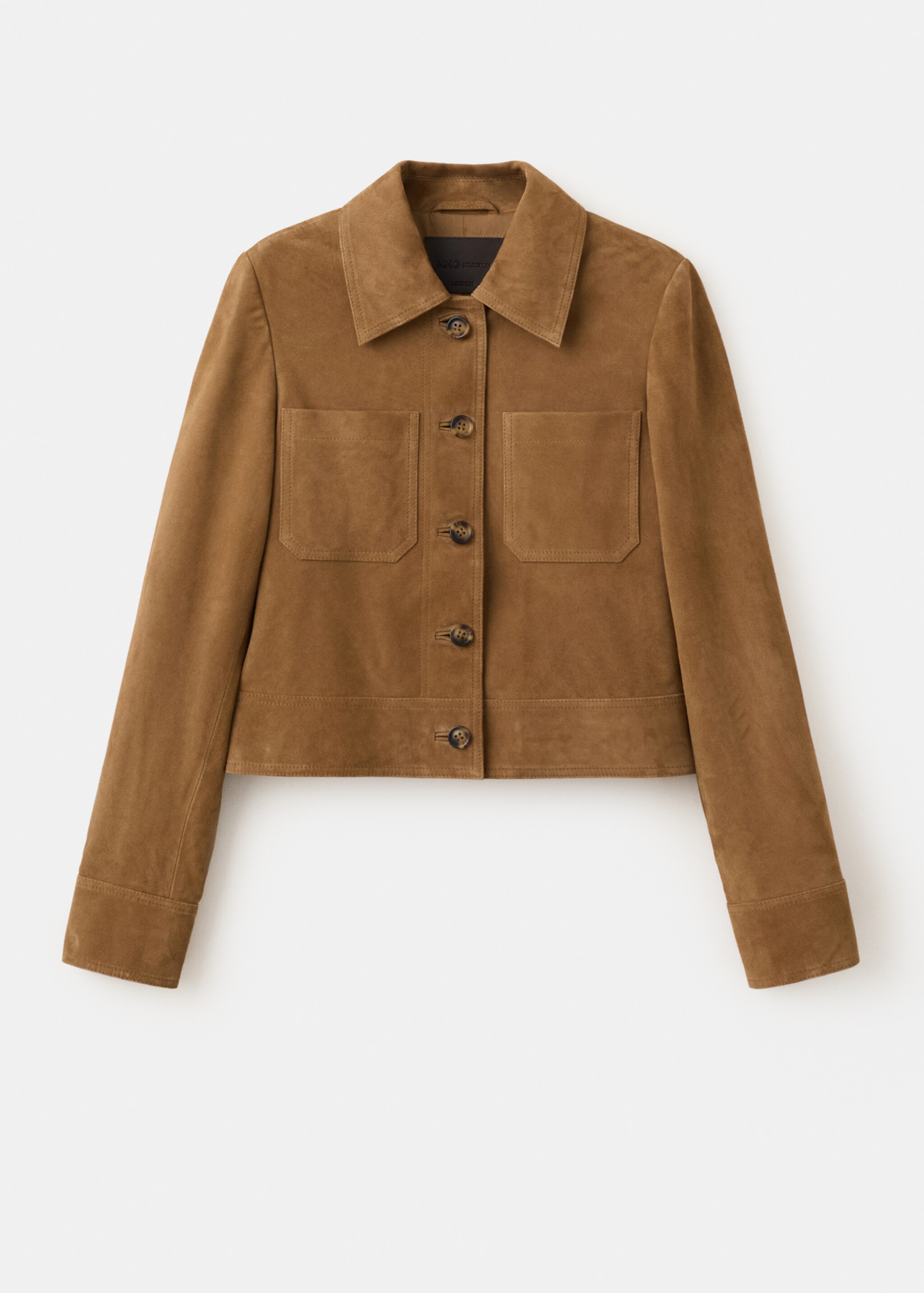 Veste daim boutons - Article sans modèle, Ocre. Ref: 27045813-00.