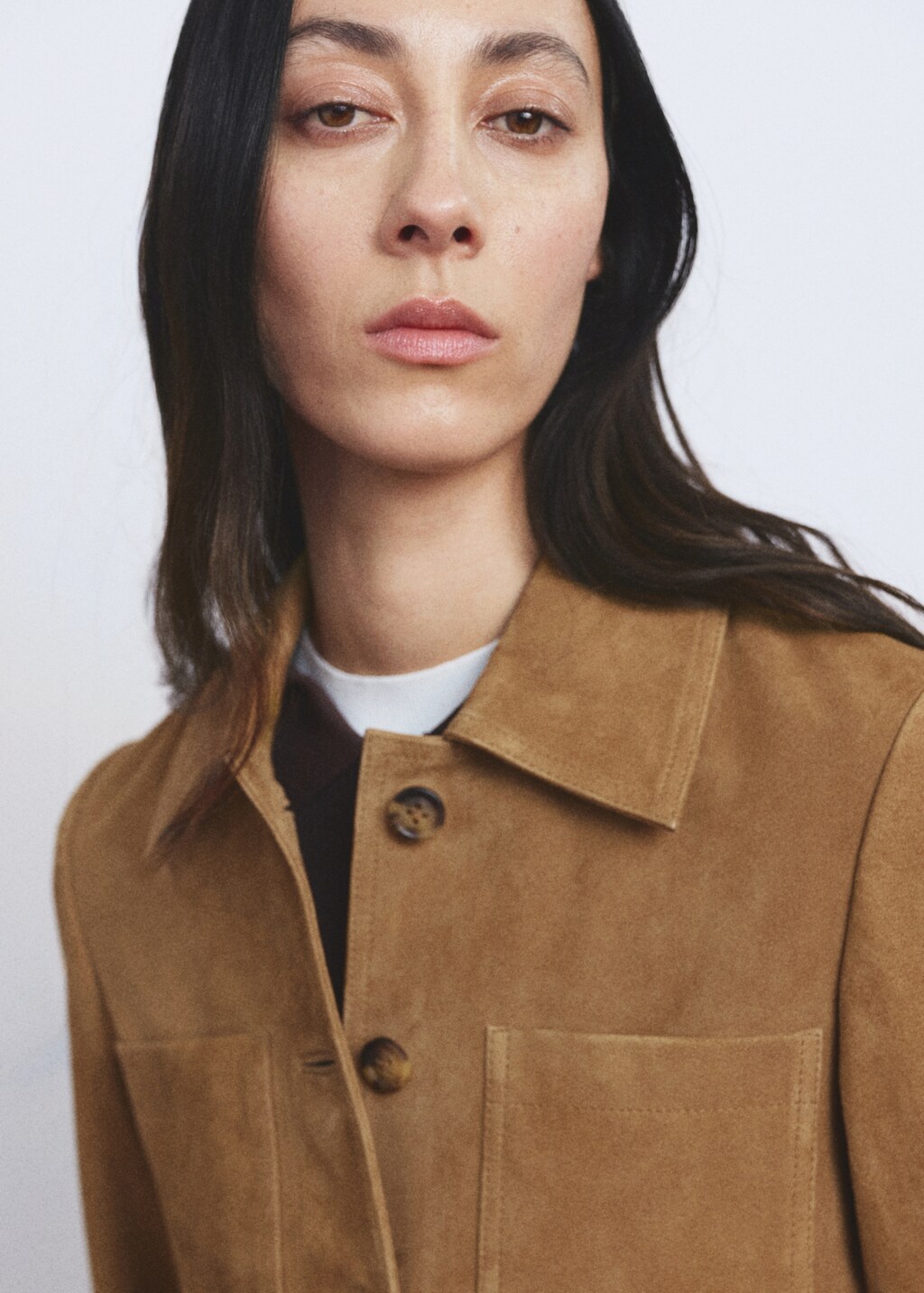 Suede jacket with buttons - image 5