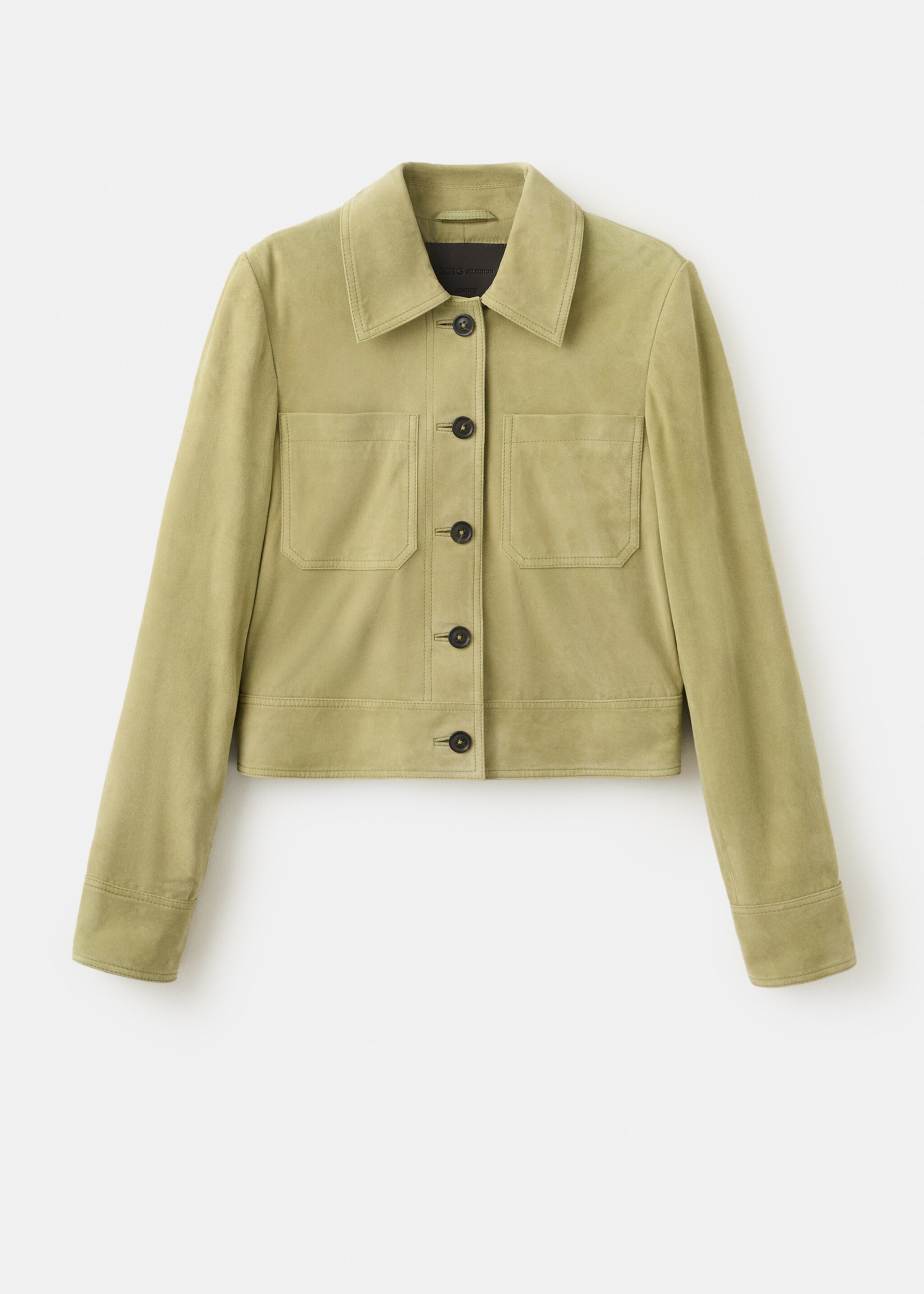 Veste daim boutons - Article sans modèle, Vert pastel. Ref: 27045813-00.