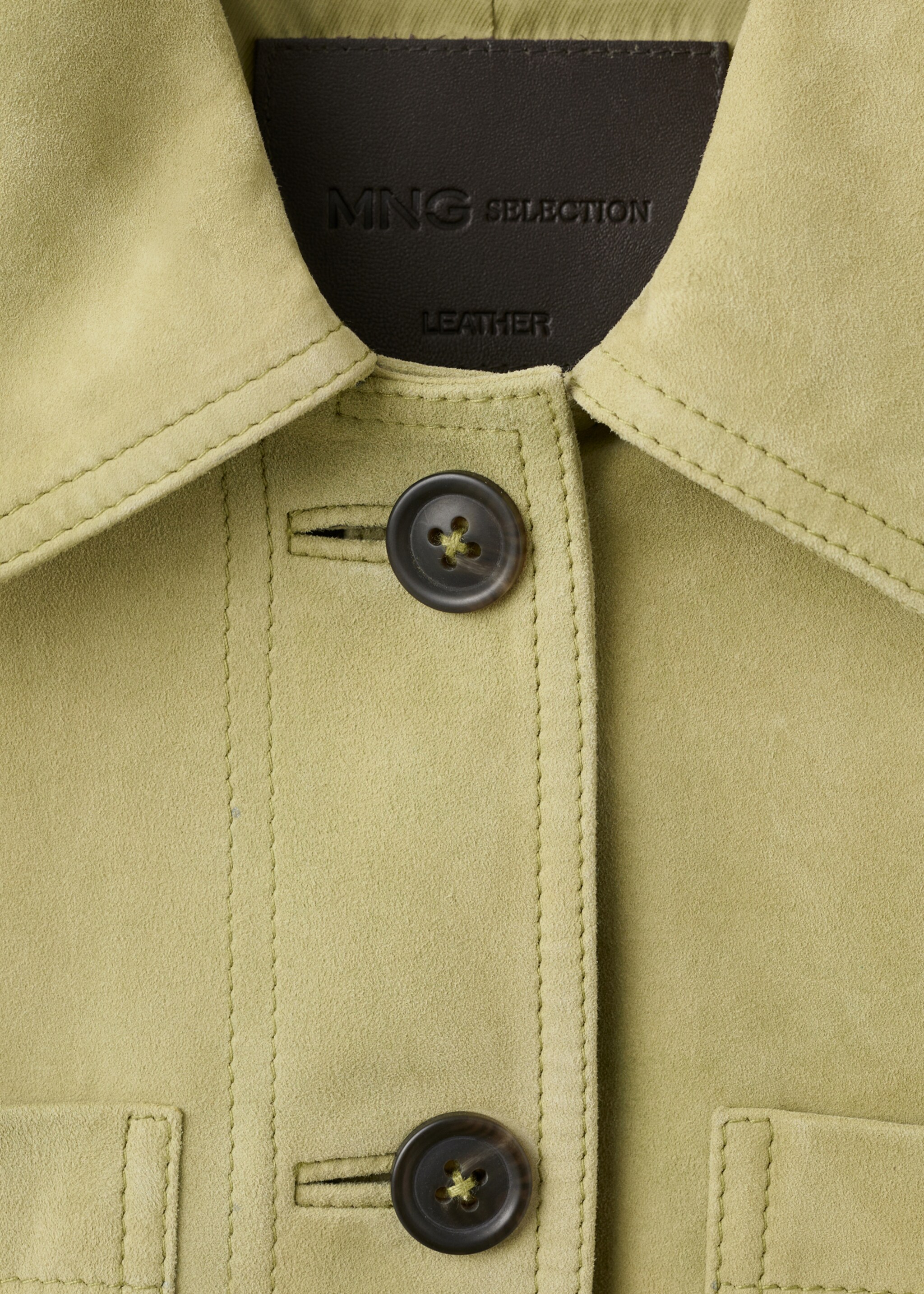 Veste daim boutons - Détail de l'article 8, Vert pastel. Ref: 27045813-00.