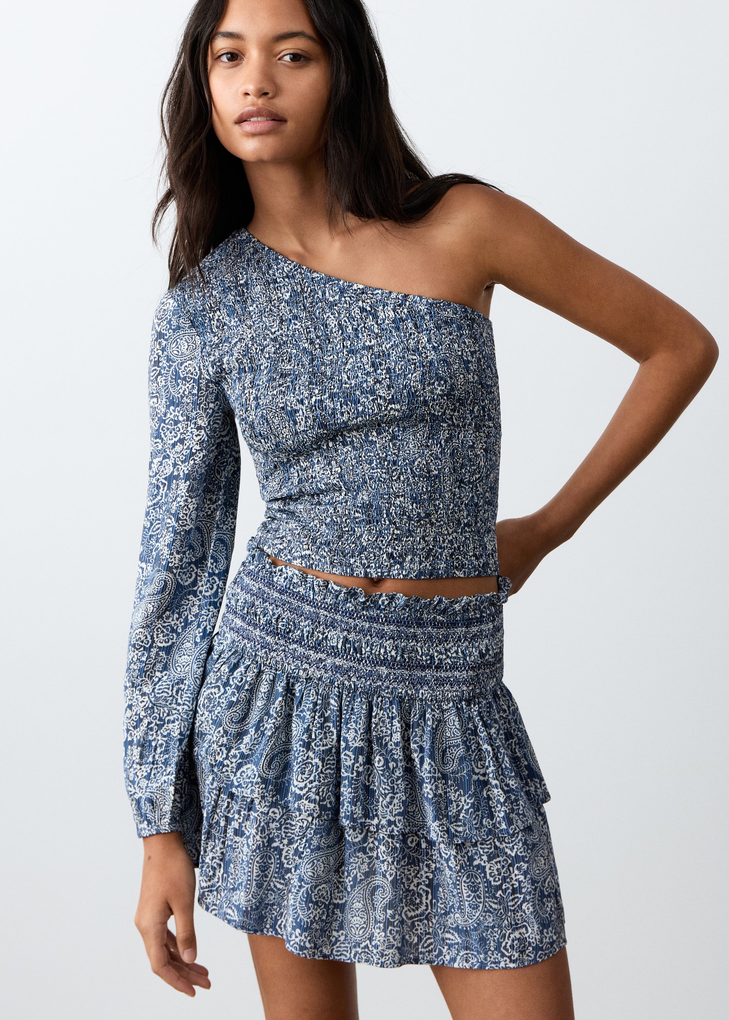 Asymmetric printed top - Medium plane