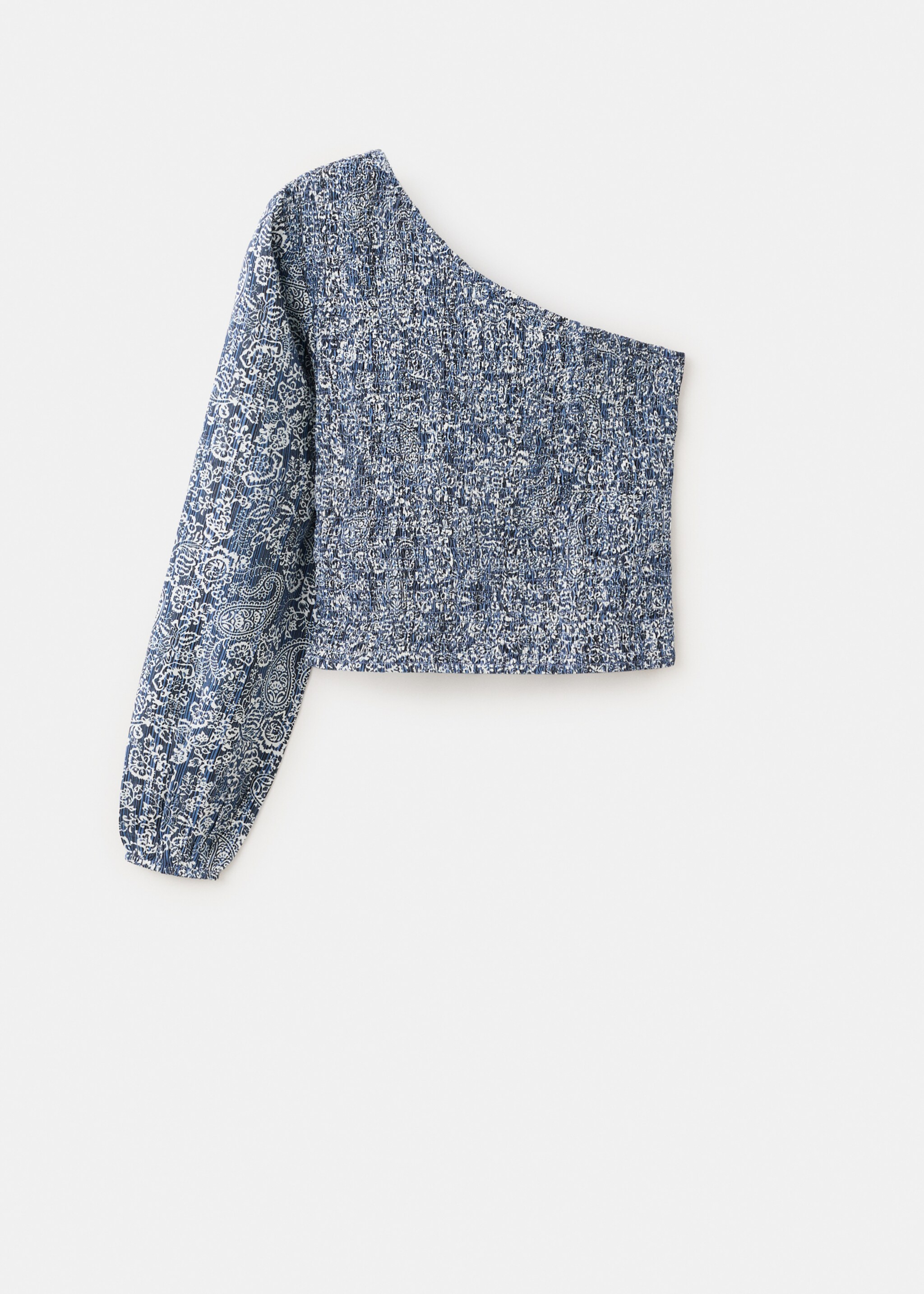 Asymmetric printed top - Article without model, Dark Navy. Ref: 27045817-00.