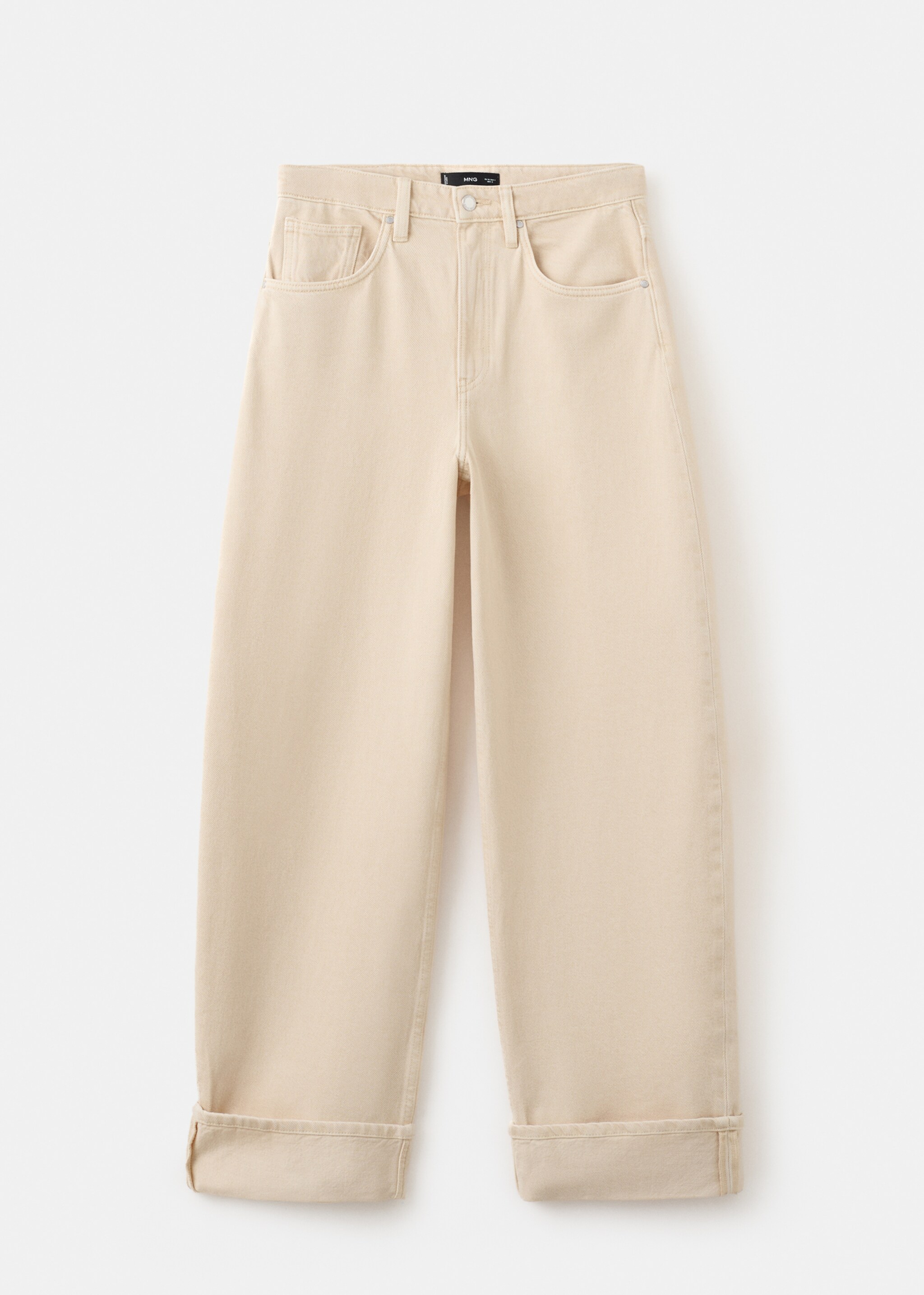 Balloon jeans with rolled-up hem - Article without model, Vanilla. Ref: 27045818-00.