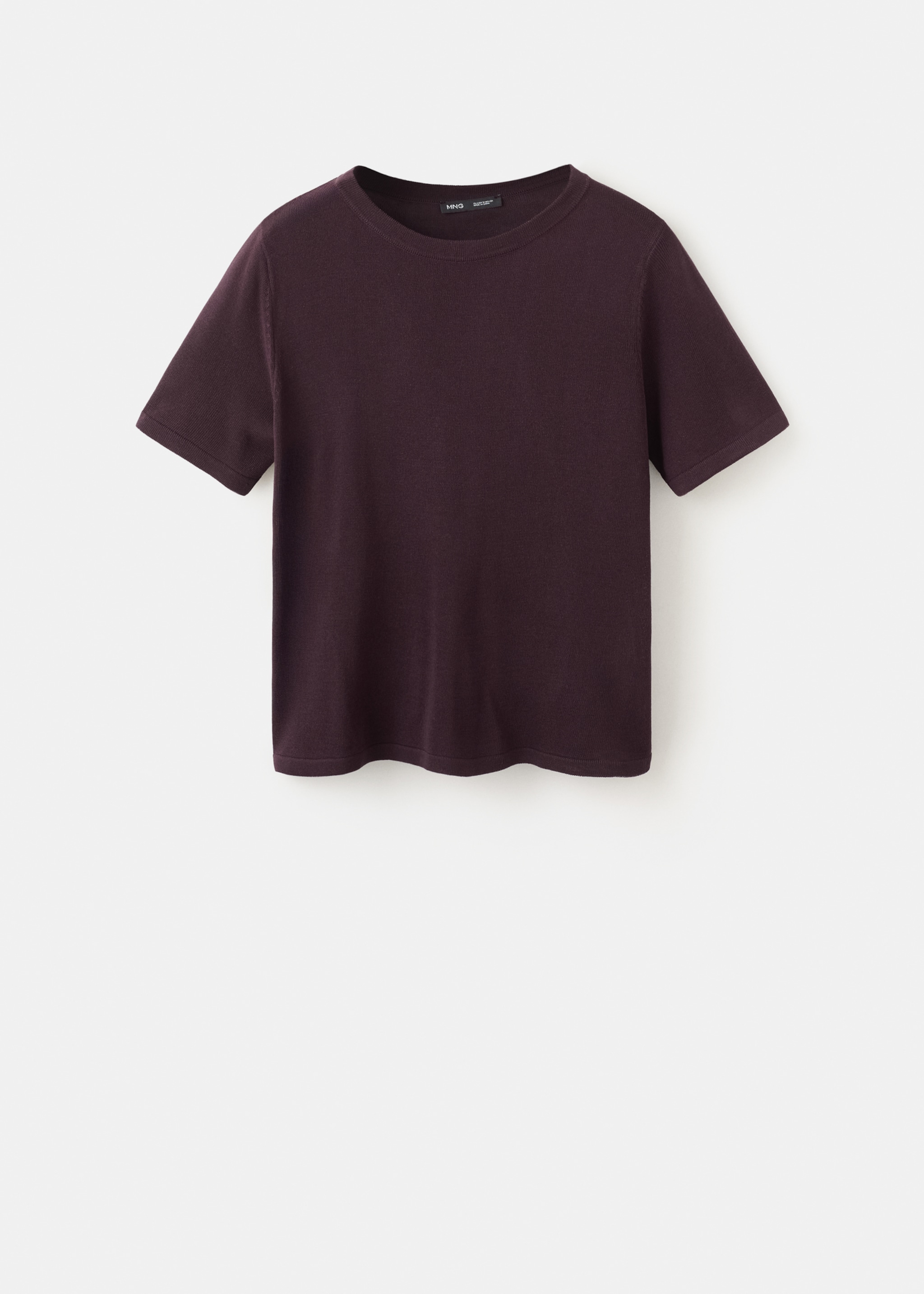 Short-sleeved knitted sweater - Article without model, Wine. Ref: 27045820-00.