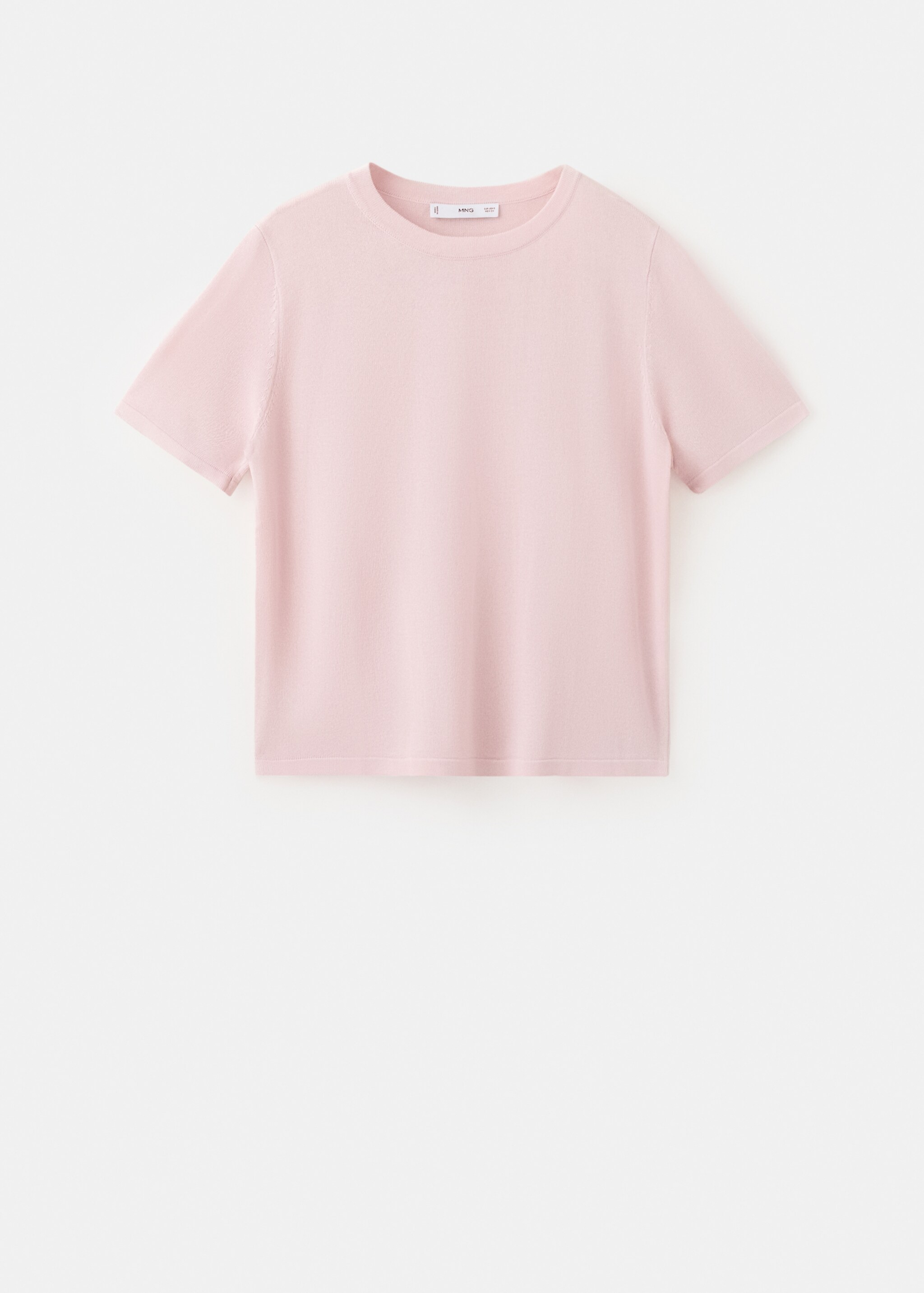 Short-sleeved knitted sweater - Article without model, Pastel Pink. Ref: 27045820-00.