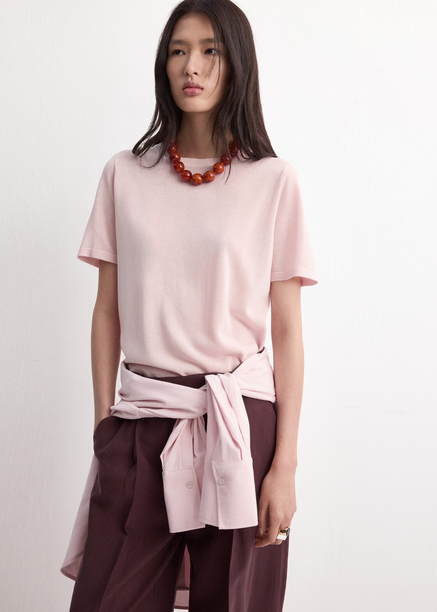 Short-sleeved knitted sweater - Details of the article 2