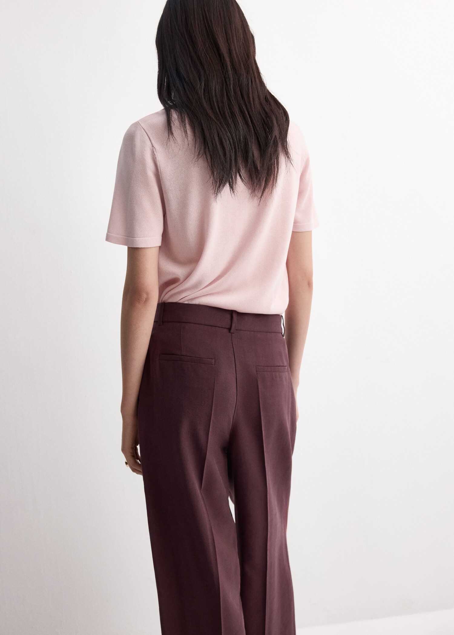 Short-sleeved knitted sweater - Reverse of the article