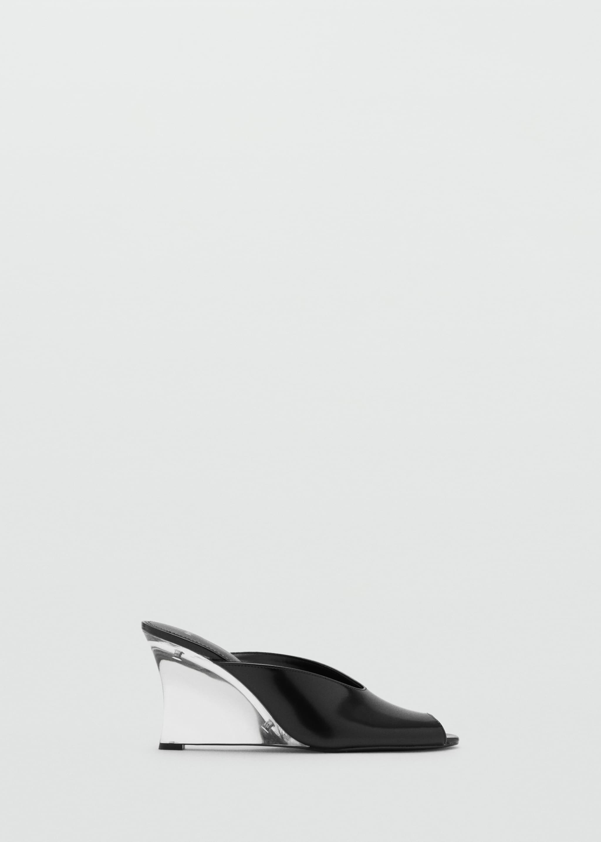 Curved-wedge leather shoes - Article without model, Black. Ref: 27045821-00.