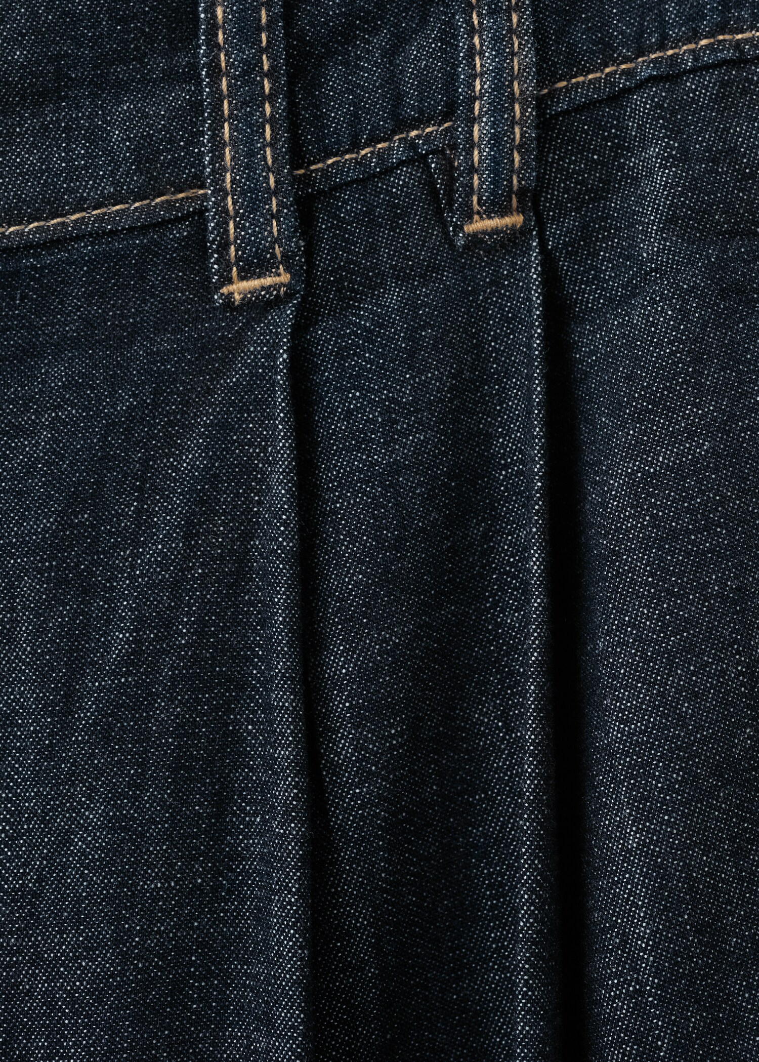 Wide leg denim trousers with belt loops - Details of the article 0