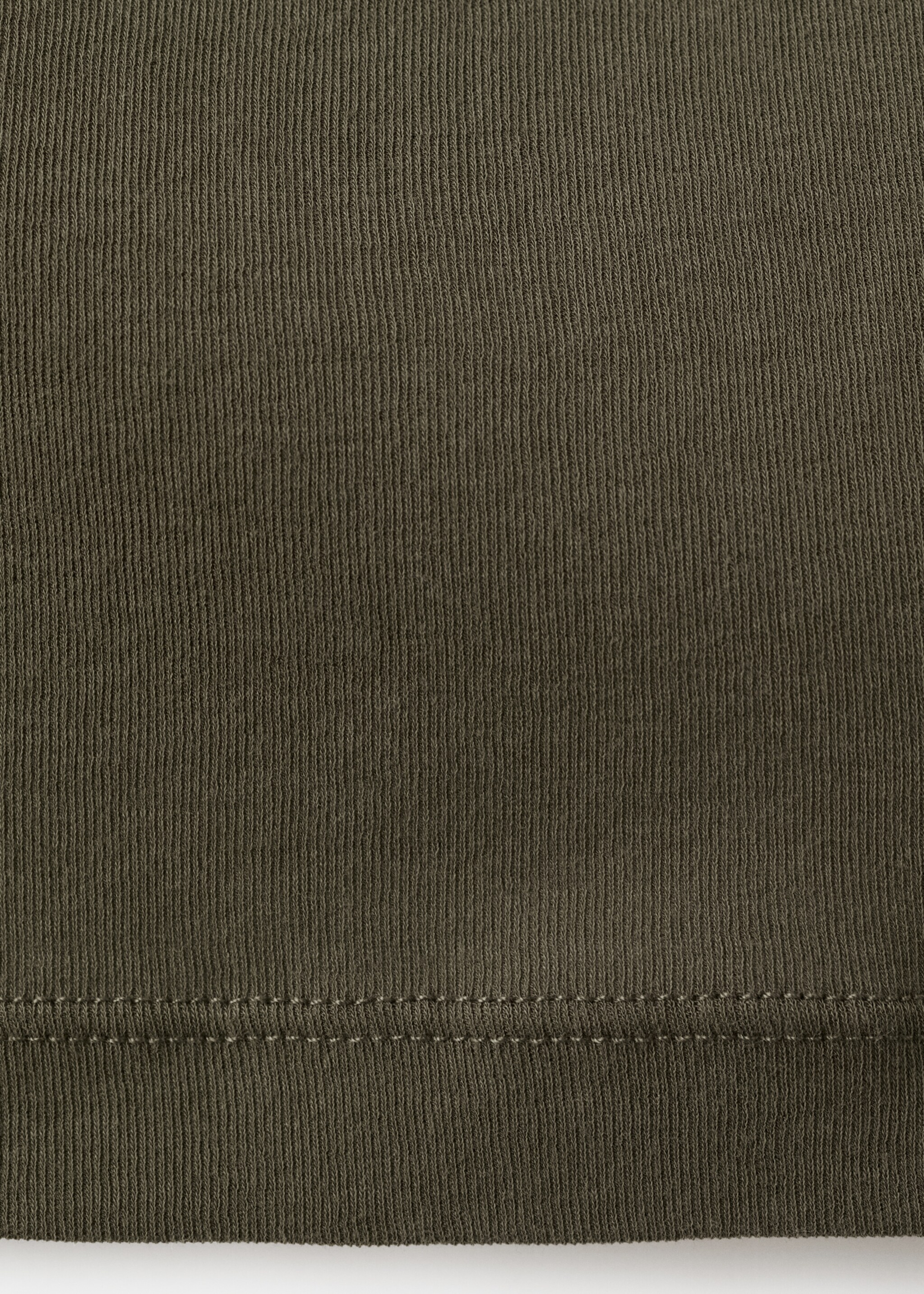 Fitted top with draped neckline - Details of the article 0, Khaki. Ref: 27045825-00.
