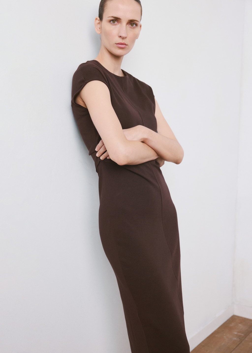 Midi-dress with draped detail
