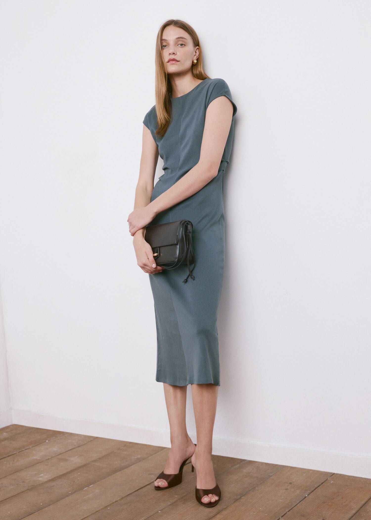 Midi-dress with draped detail - Details of the article 2