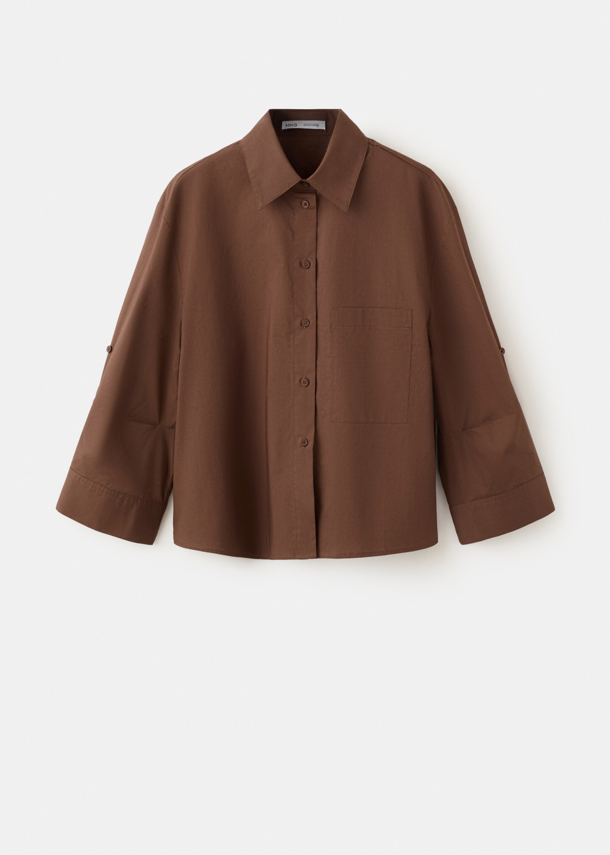 Chemise coton rayures - Article sans modèle, Marron. Ref: 27045829-00.