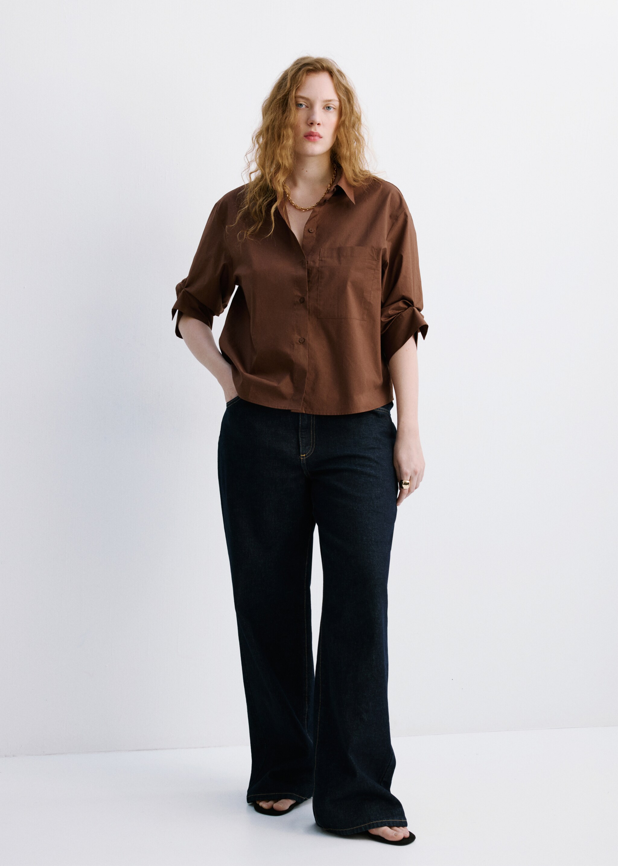 Chemise coton rayures - Détail de l'article 3, Marron. Ref: 27045829-00.