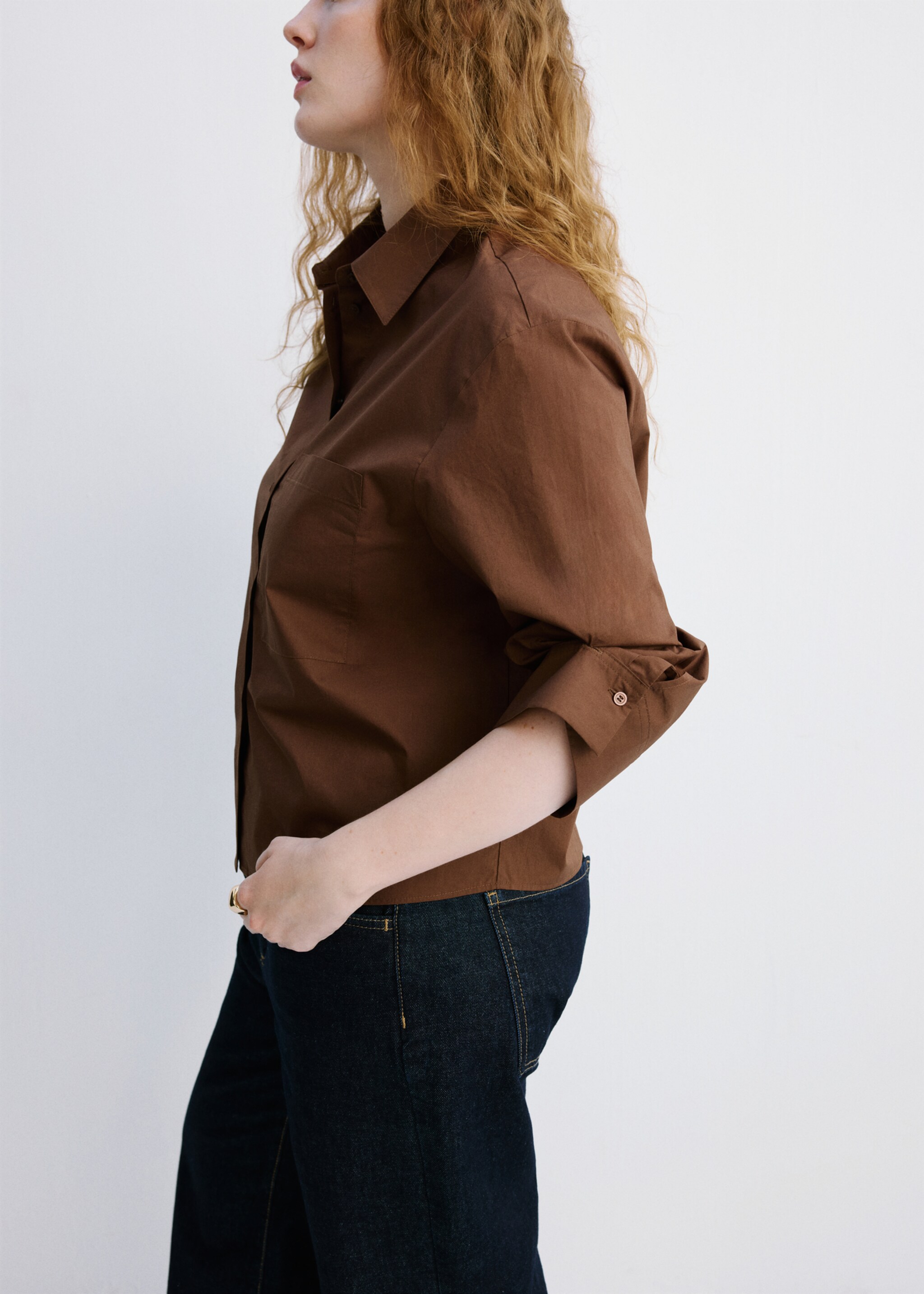 Chemise coton rayures - Détail de l'article 5, Marron. Ref: 27045829-00.