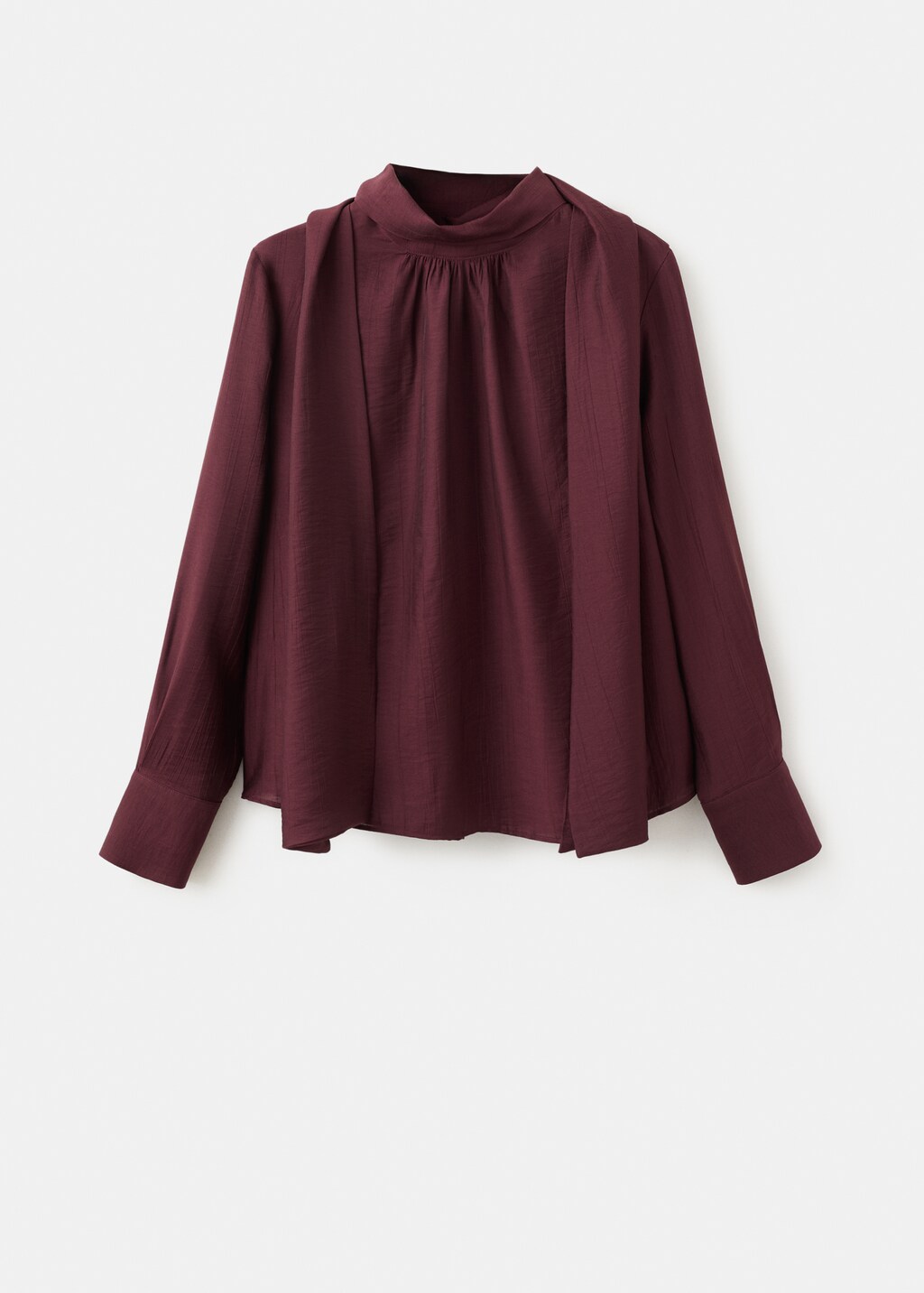 Long-sleeved blouse with a scarf neckline