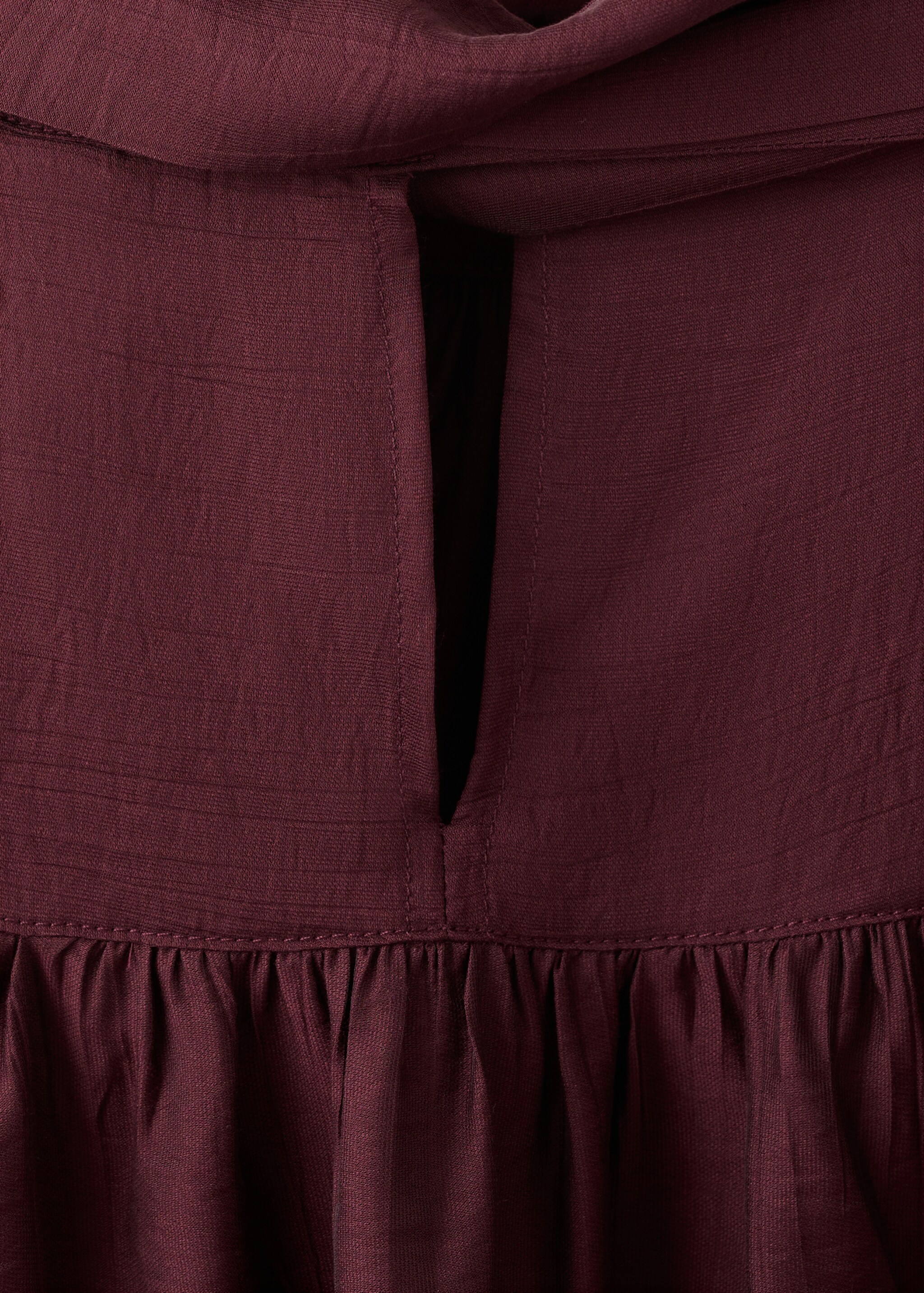 Блузка с длинными рукавами и воротником-шарфом - Деталь изделия 0, Гранатовый. Ref: 27045831-00.