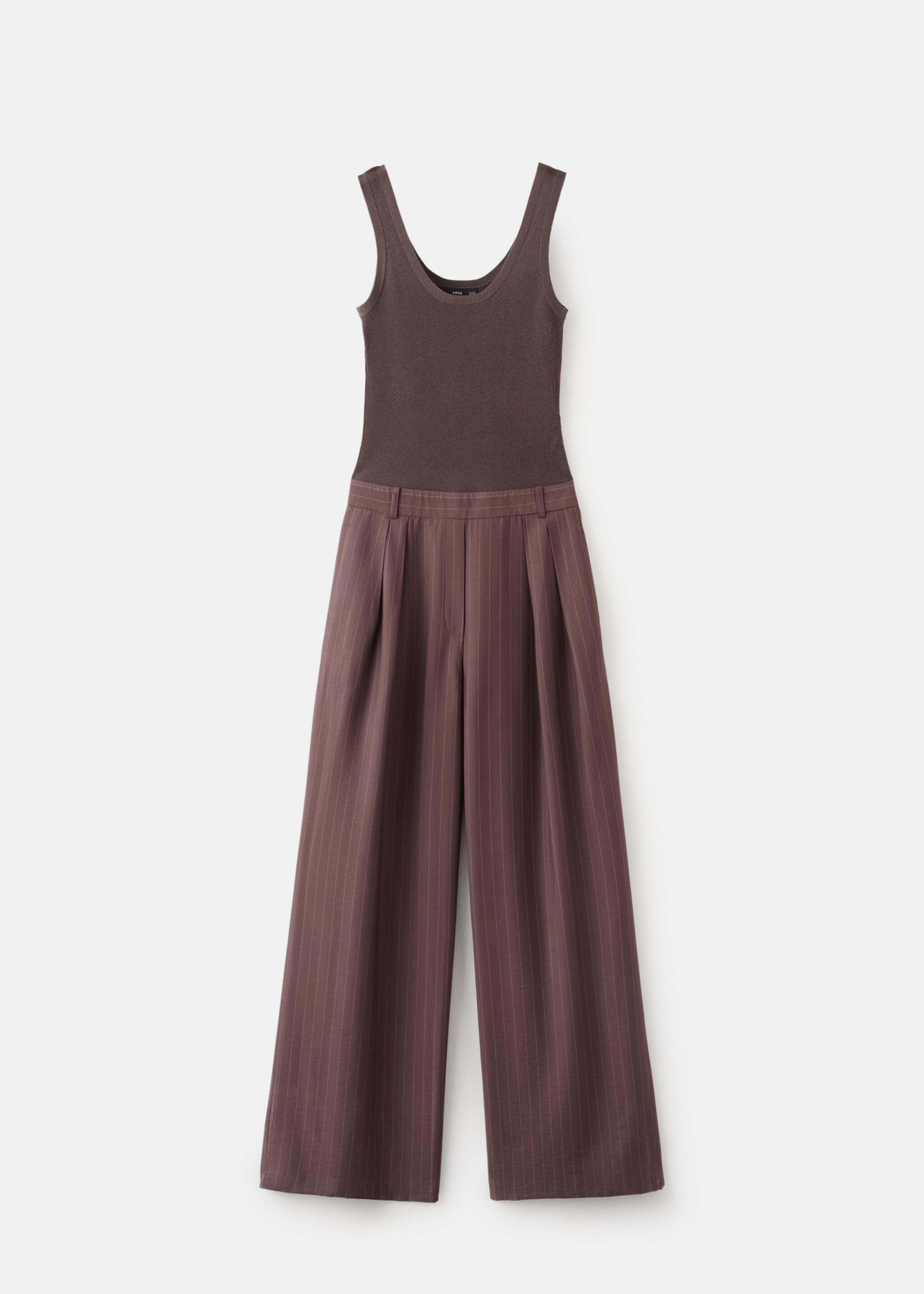 Pinstripe jumpsuit combination - Article without model, Light/Pastel Brown. Ref: 27045832-00.