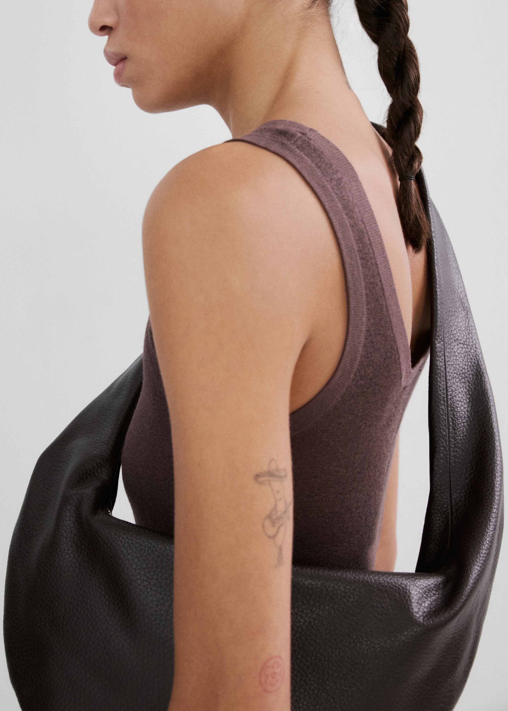 Pinstripe jumpsuit combination - Details of the article 1, Light/Pastel Brown. Ref: 27045832-00.