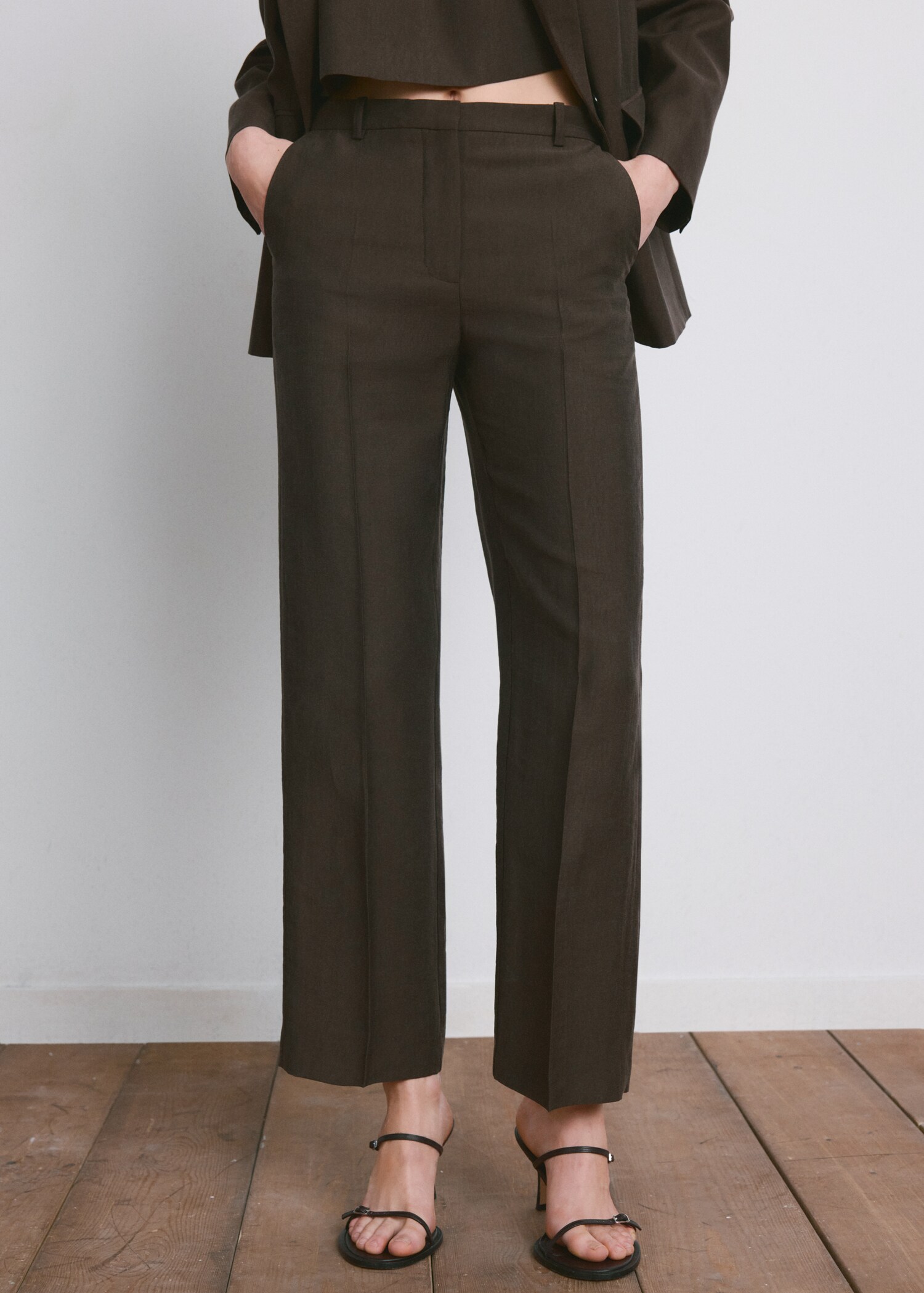 Mid-rise lyocell pants - Medium plane