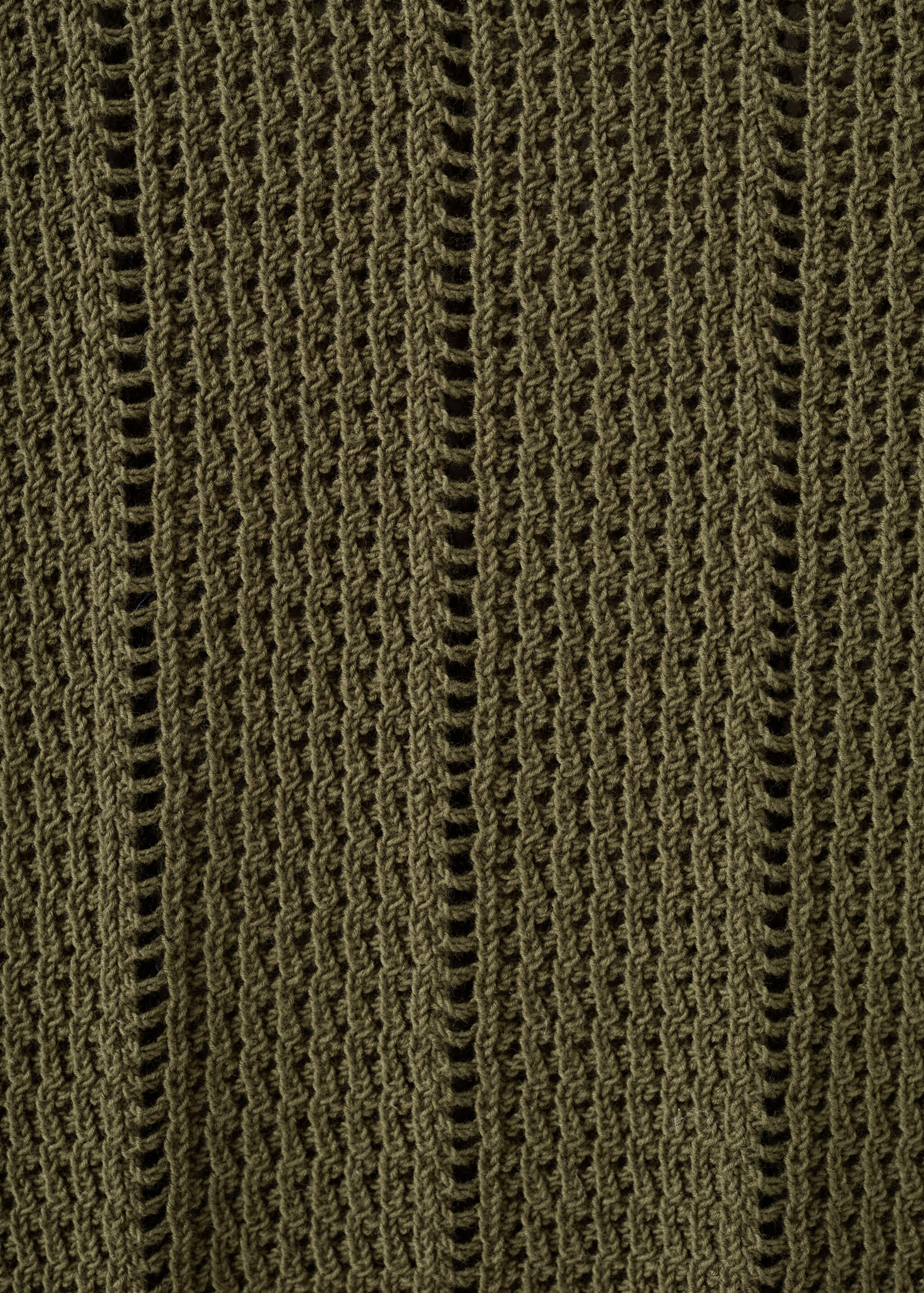 Gebreide ribtrui - Detail van het artikel 0, Kaki. Ref: 27045834-00.