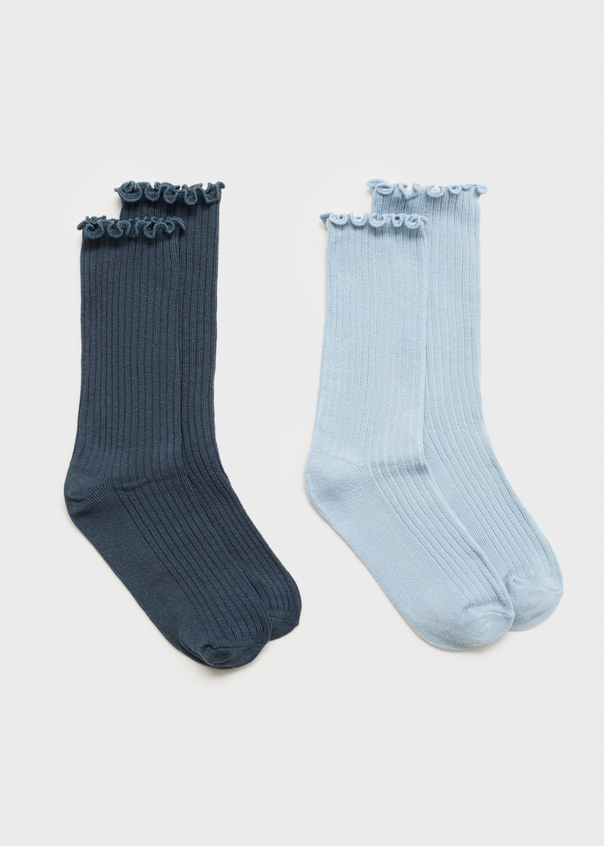2 pack ribbed socks - Article without model, Sky Blue. Ref: 27045837-00.