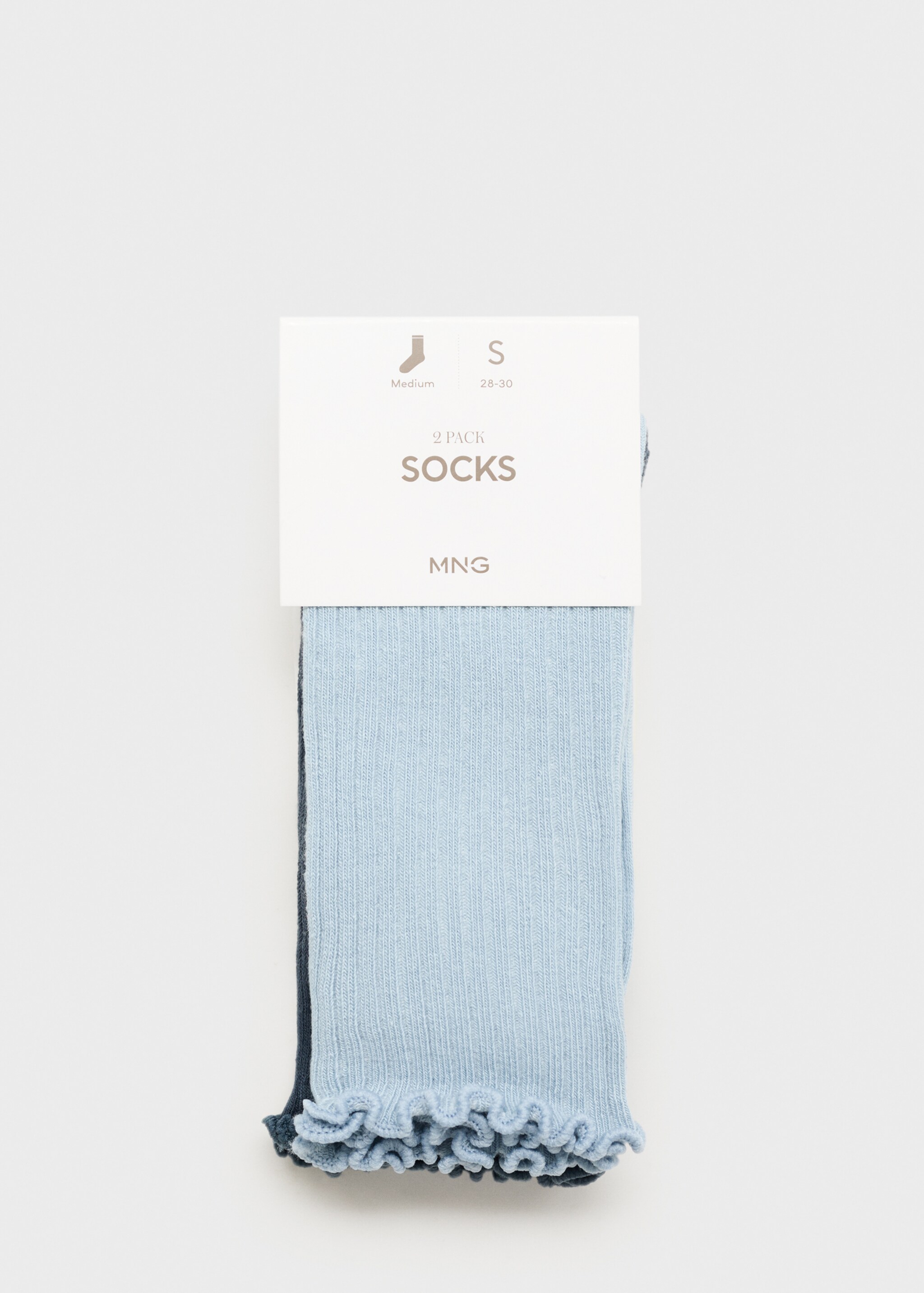 2 pack ribbed socks - Details of the article 0, Sky Blue. Ref: 27045837-00.