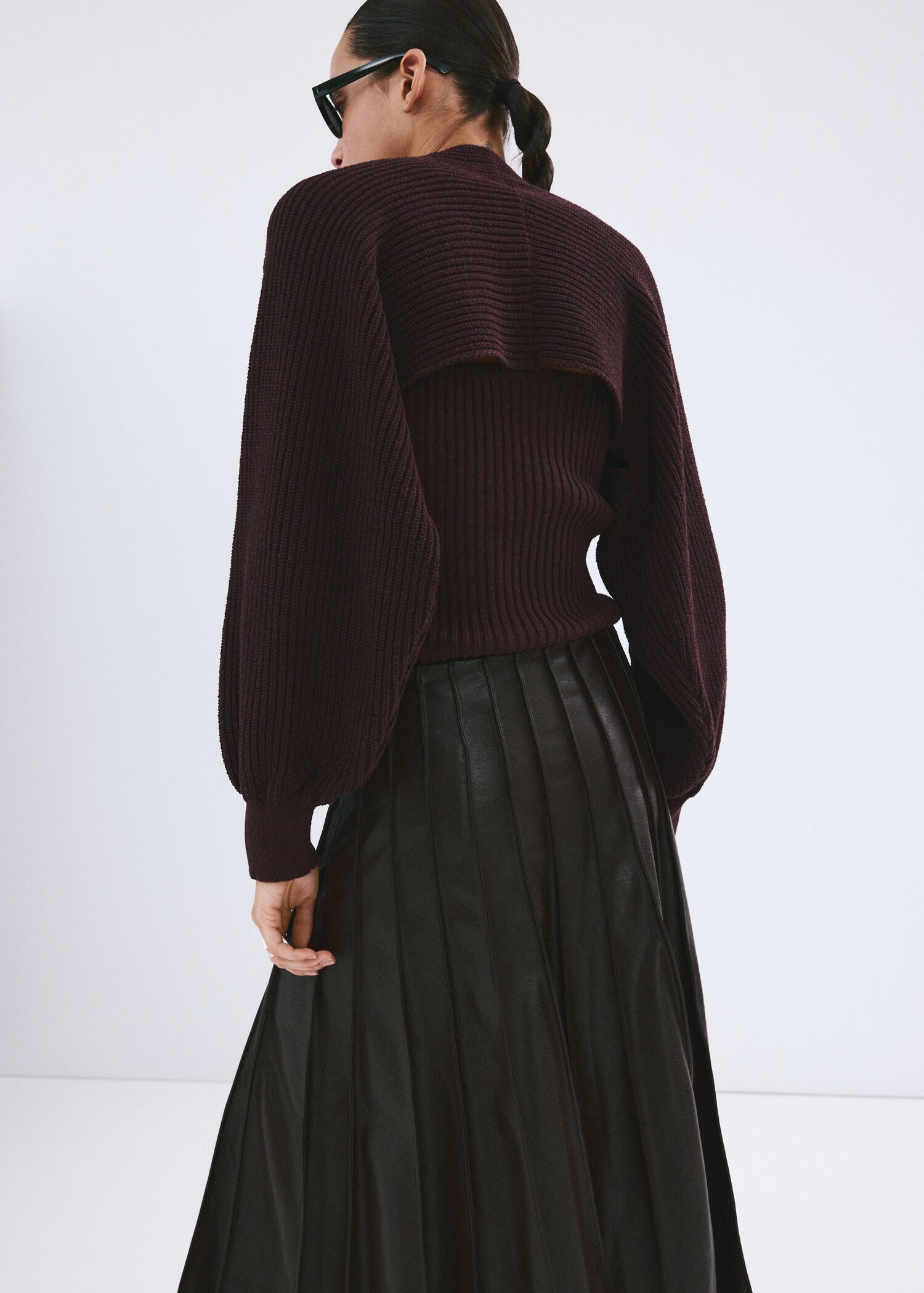 Cárdigan punto mangas abullonadas - Reverso del artículo