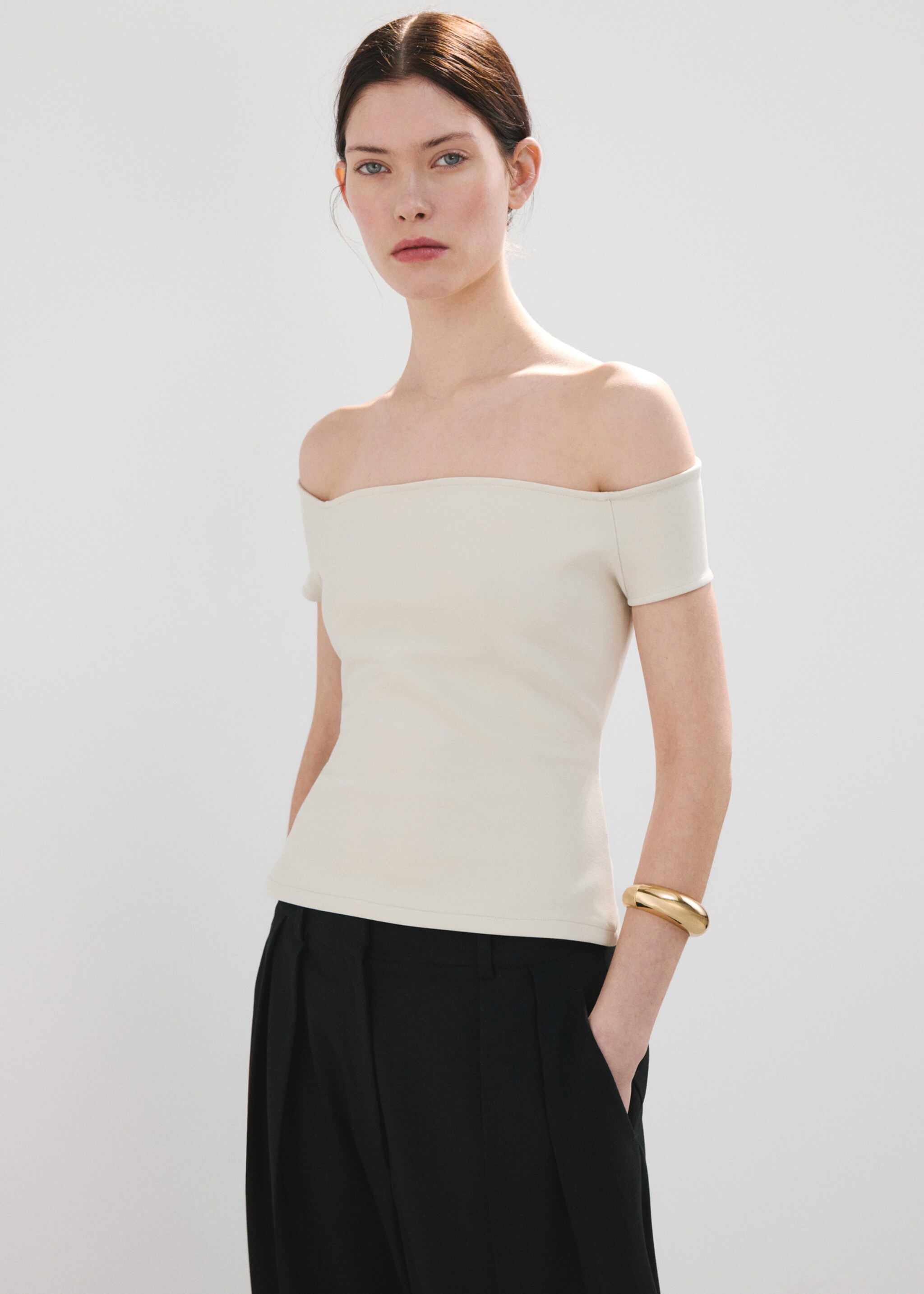 Strapless fitted top - Medium plane, White. Ref: 27045842-00.